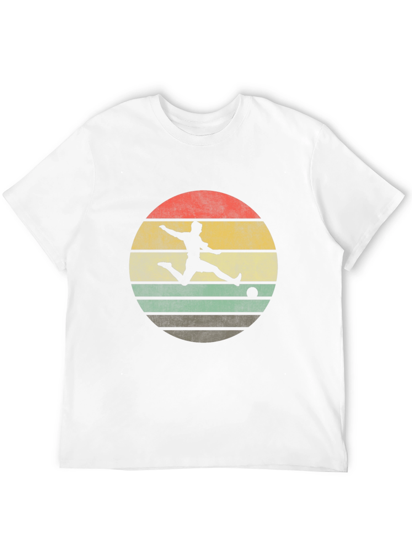 Retro Sunset Soccer Player Graphic T-Shirt
