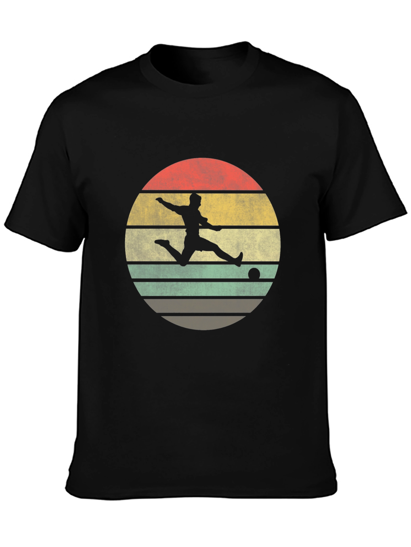Retro Sunset Soccer Player Graphic T-Shirt