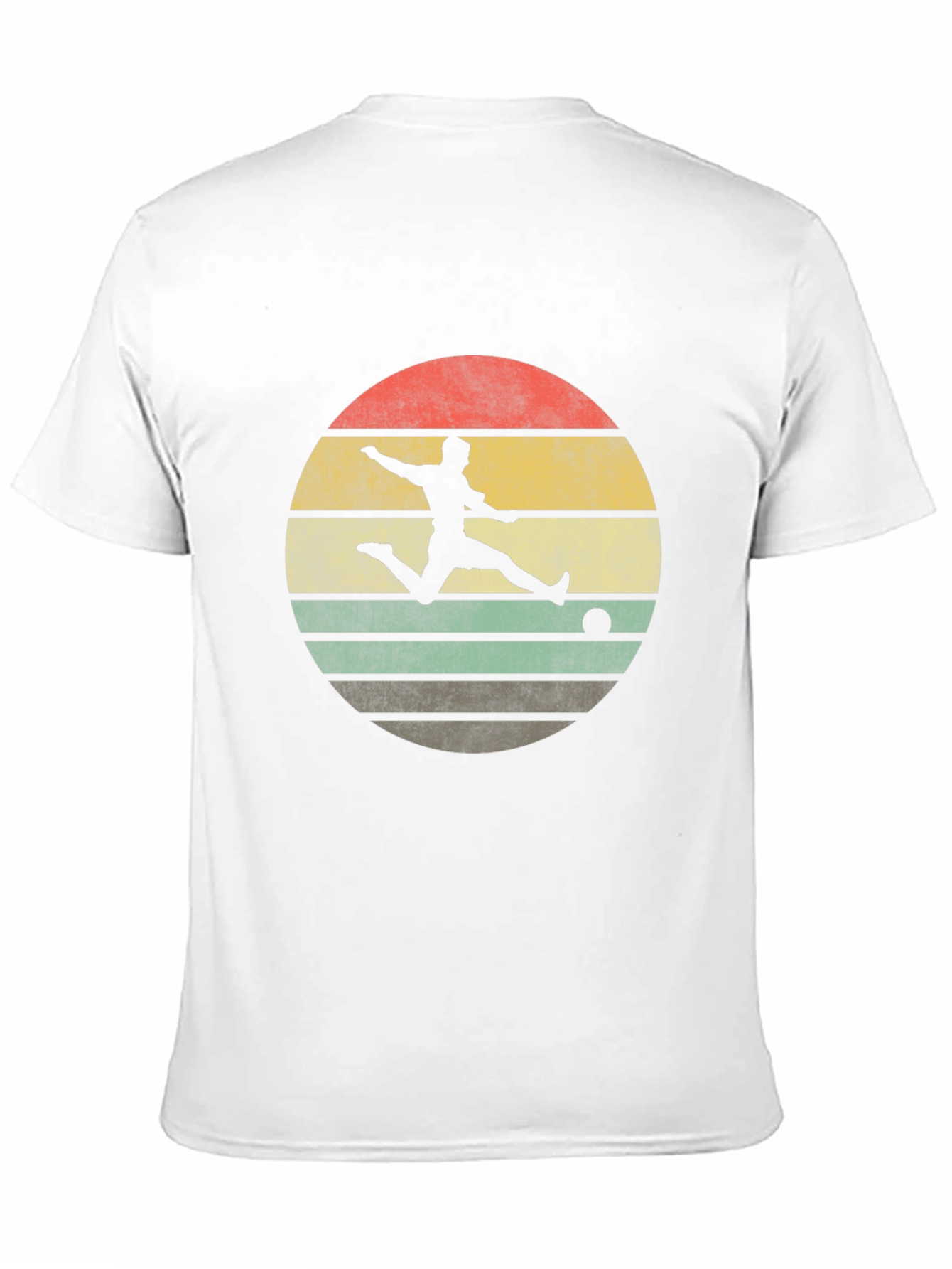 Retro Sunset Soccer Player Graphic T-Shirt