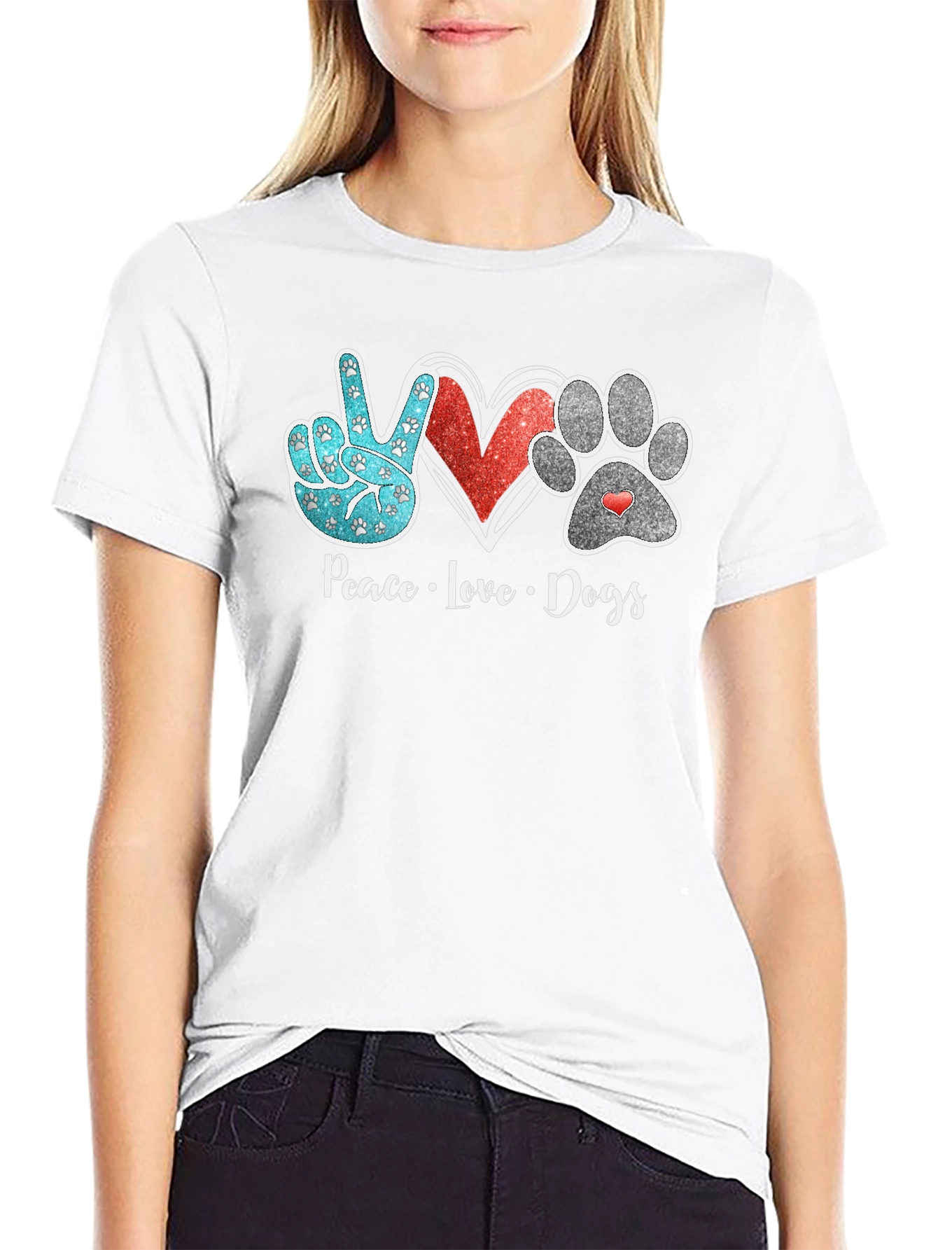 Peace Love Dogs Graphic Tee - Black Unisex T-Shirt