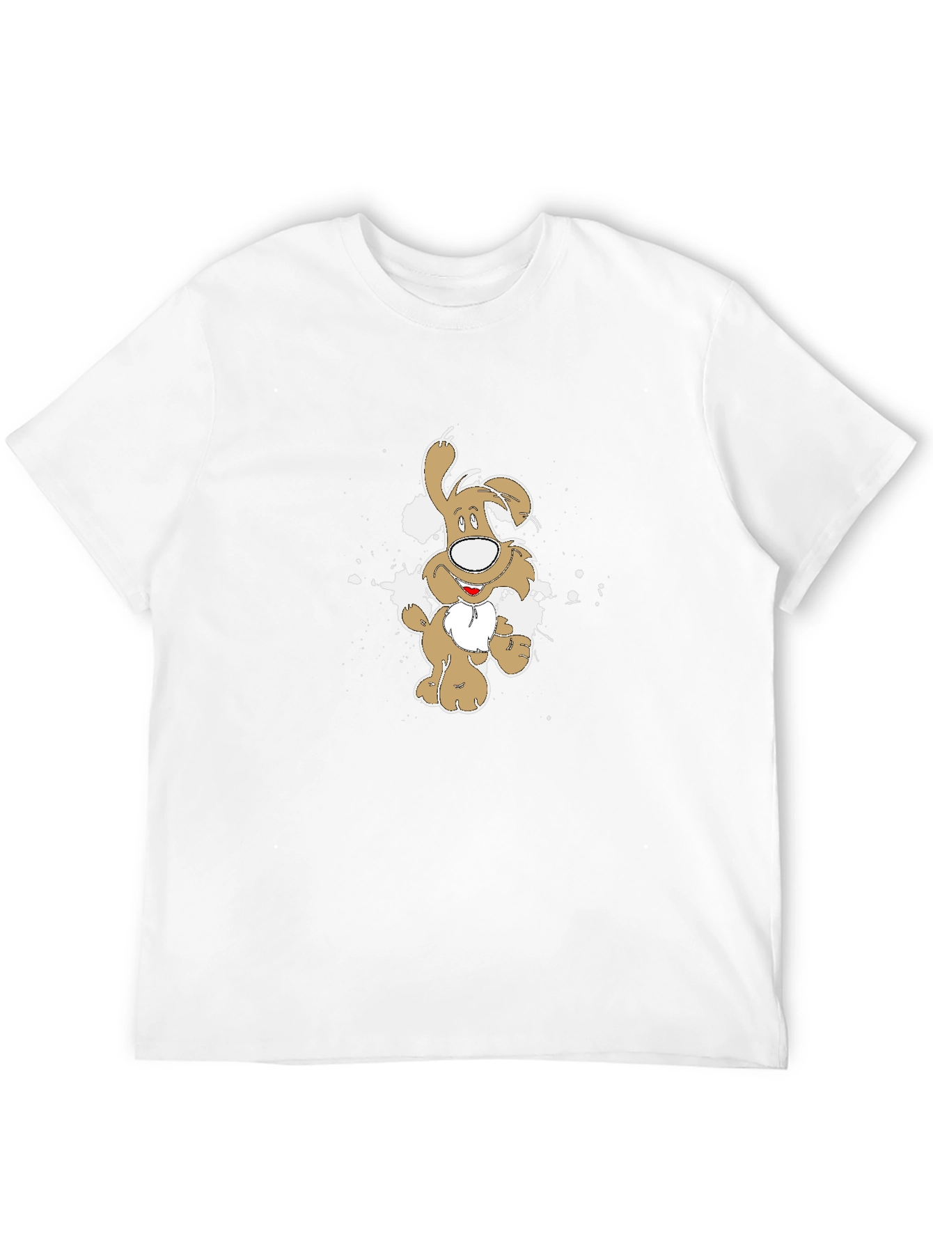 Cartoon Dog Graphic Tee - Mens Black T-Shirt