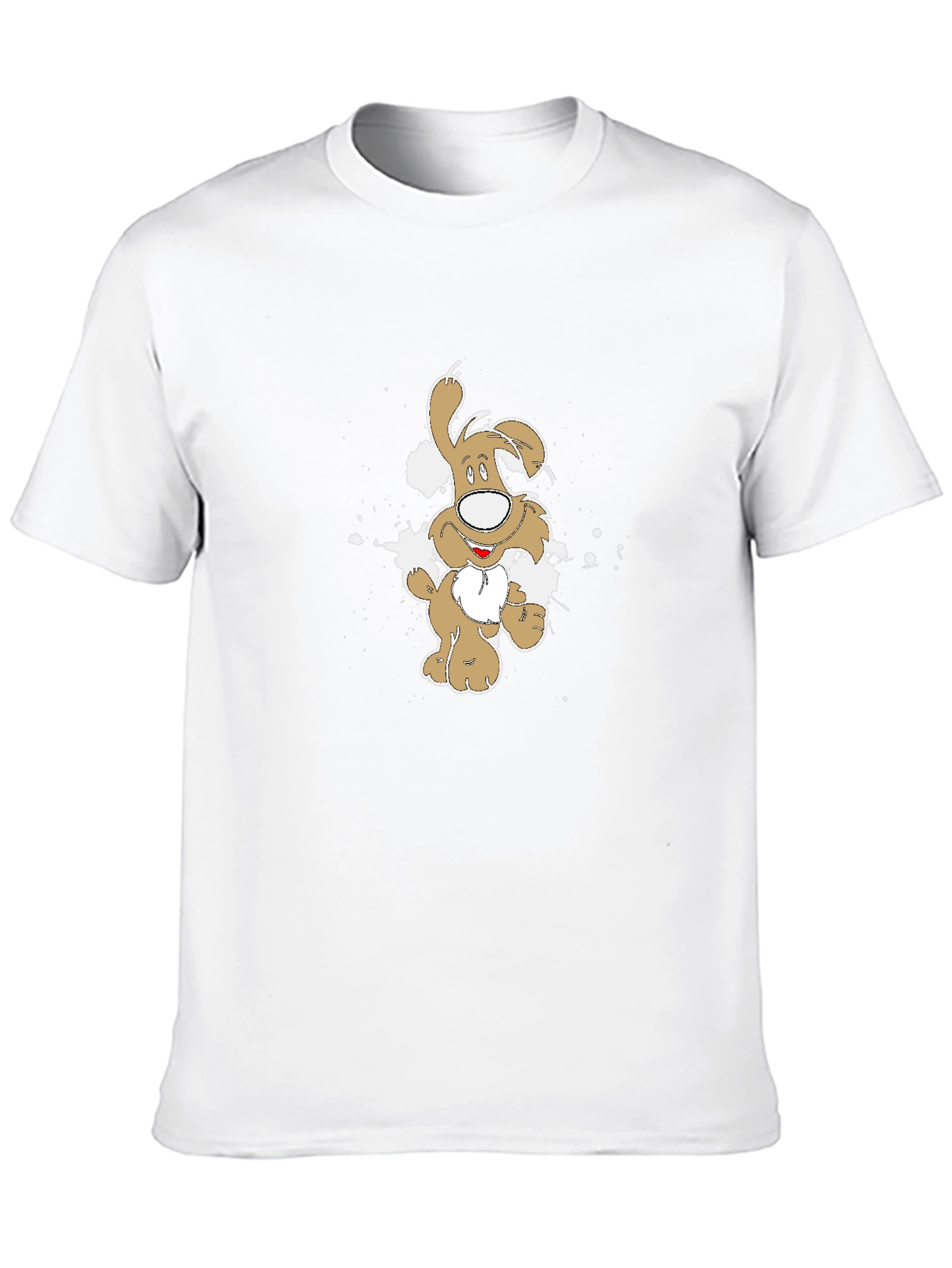 Cartoon Dog Graphic Tee - Mens Black T-Shirt