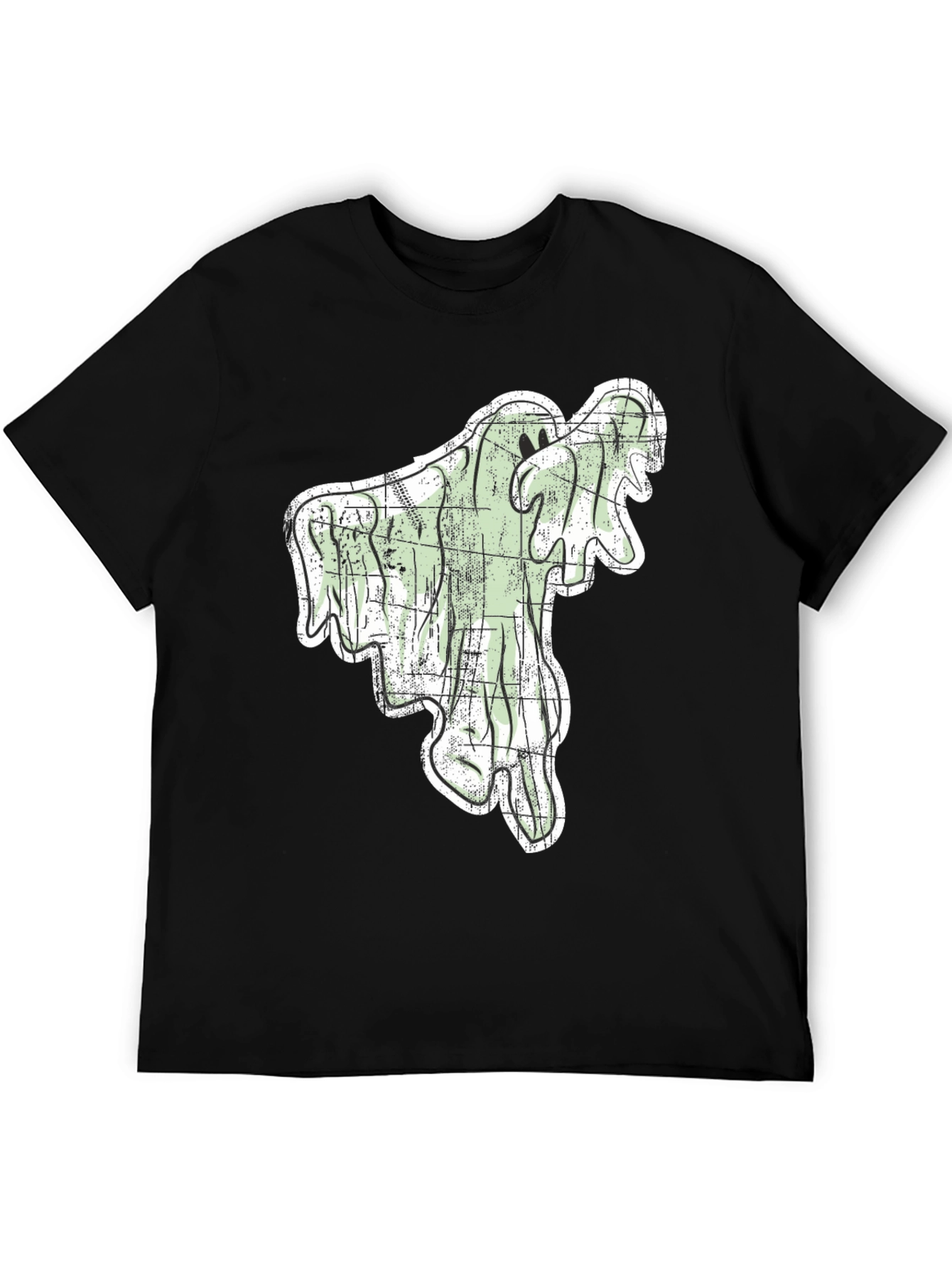 Spooky Season Ghost Graphic Tee - Black