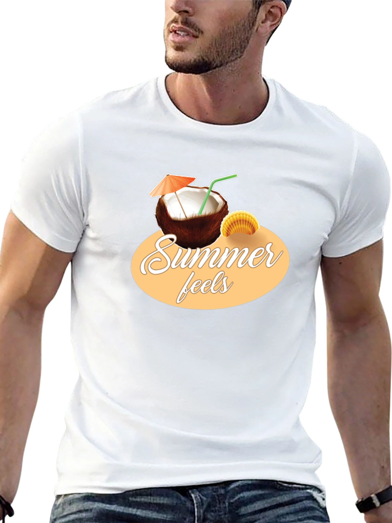 Summer Feels T-Shirt - Coconut Graphic Tee