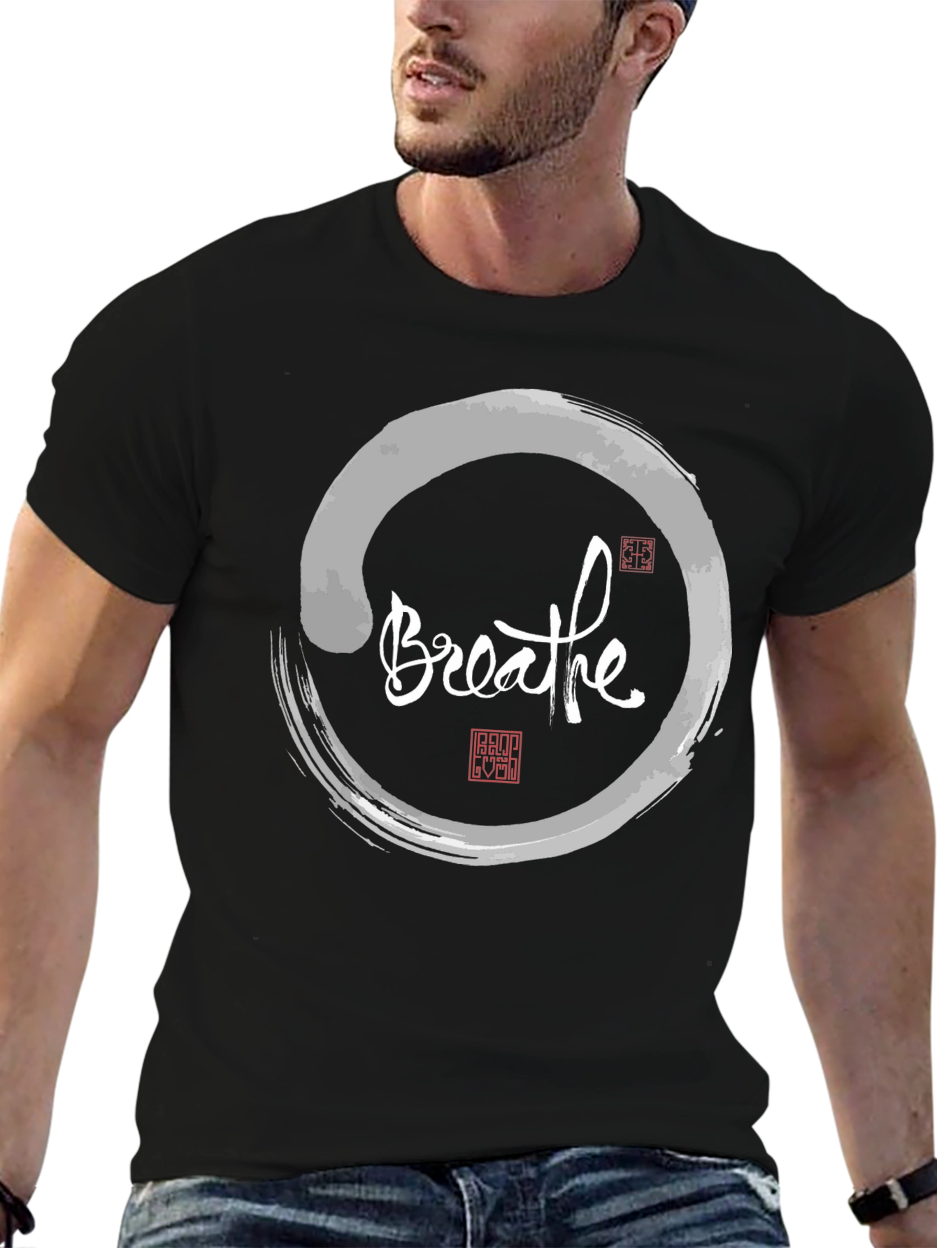 Breathe Zen Circle T-Shirt - Stylish Meditative Design