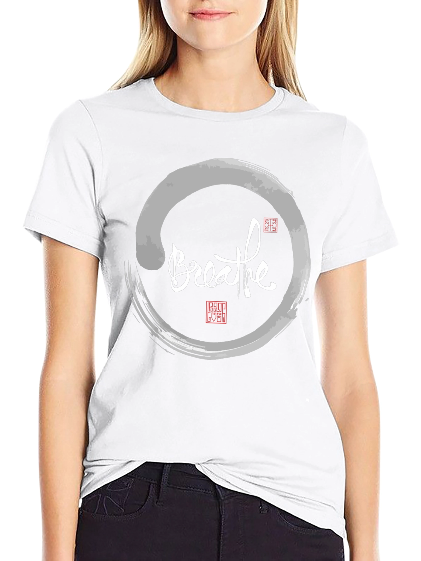 Breathe Zen Circle T-Shirt - Stylish Meditative Design