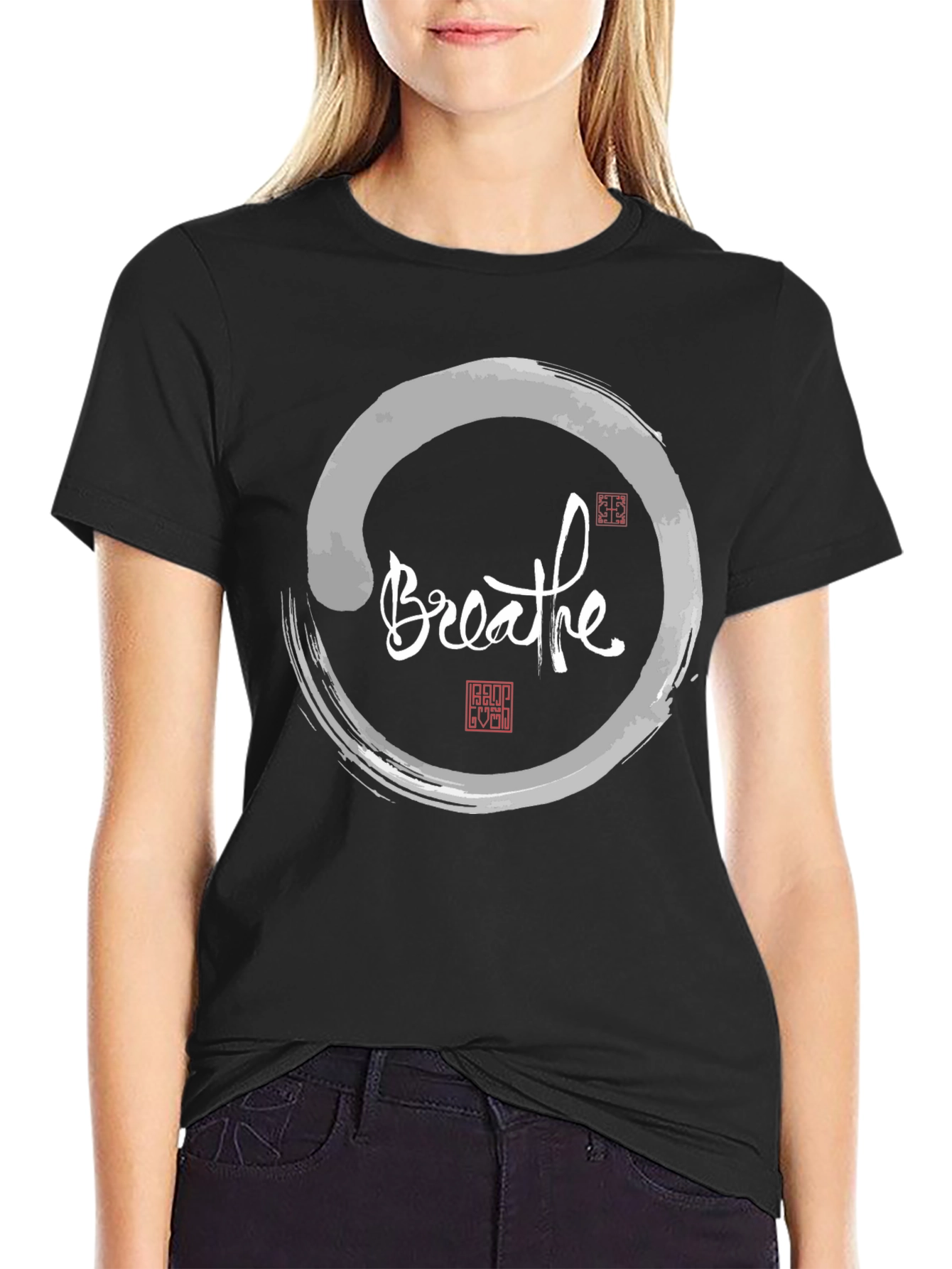 Breathe Zen Circle T-Shirt - Stylish Meditative Design