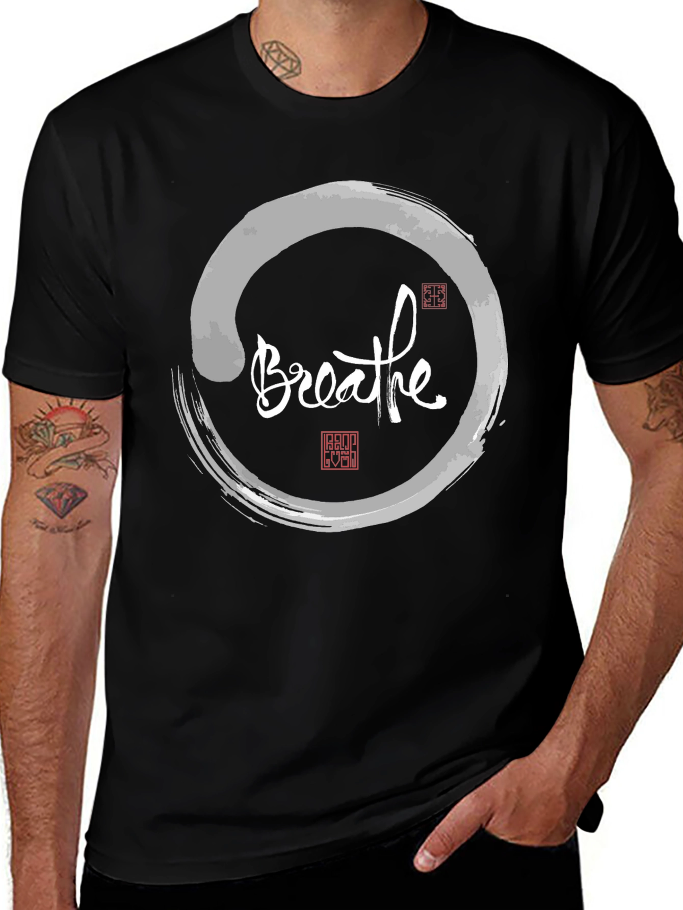 Breathe Zen Circle T-Shirt - Stylish Meditative Design