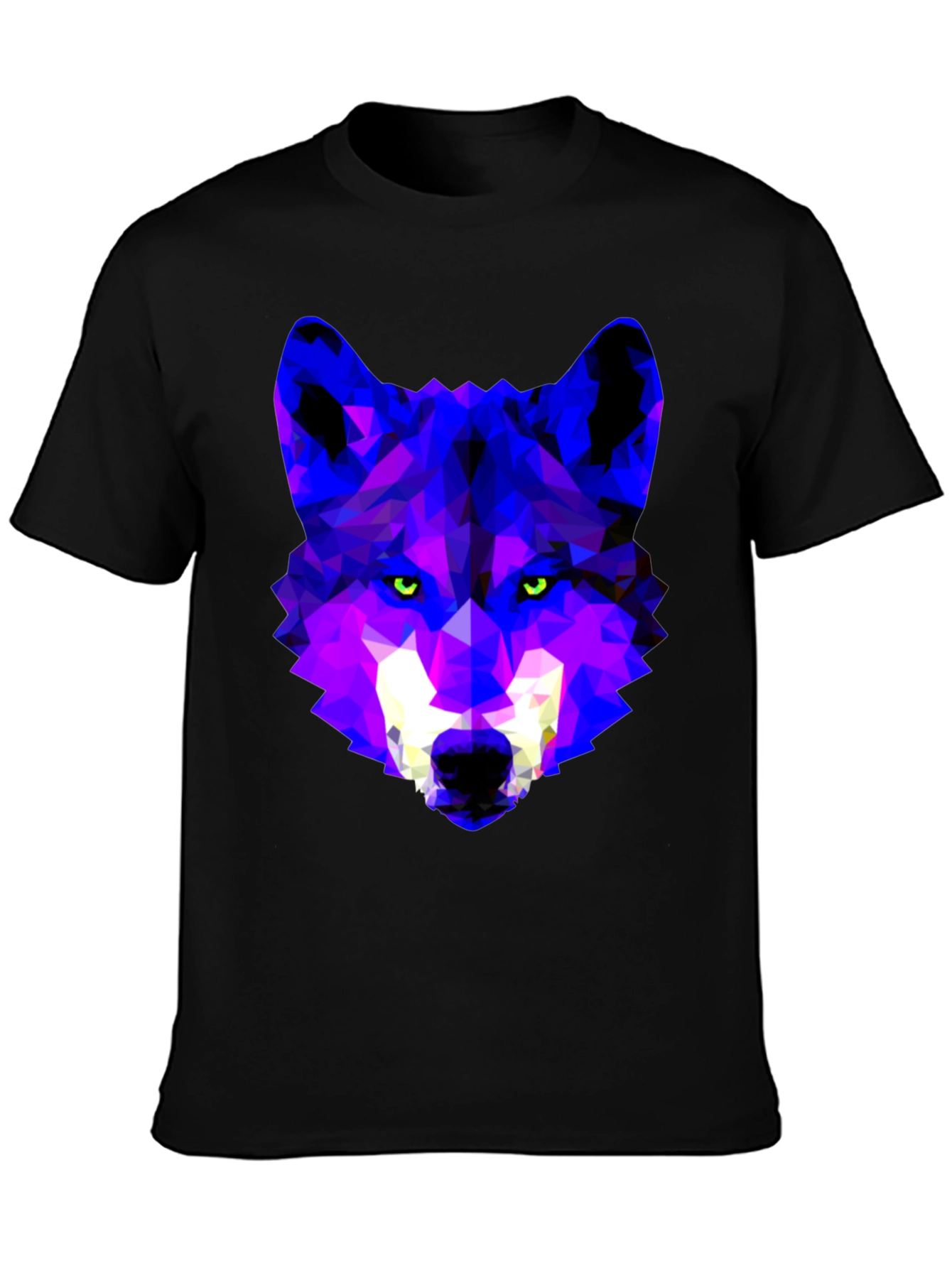Geometric Wolf Head Graphic Tee - Trendy Streetwear