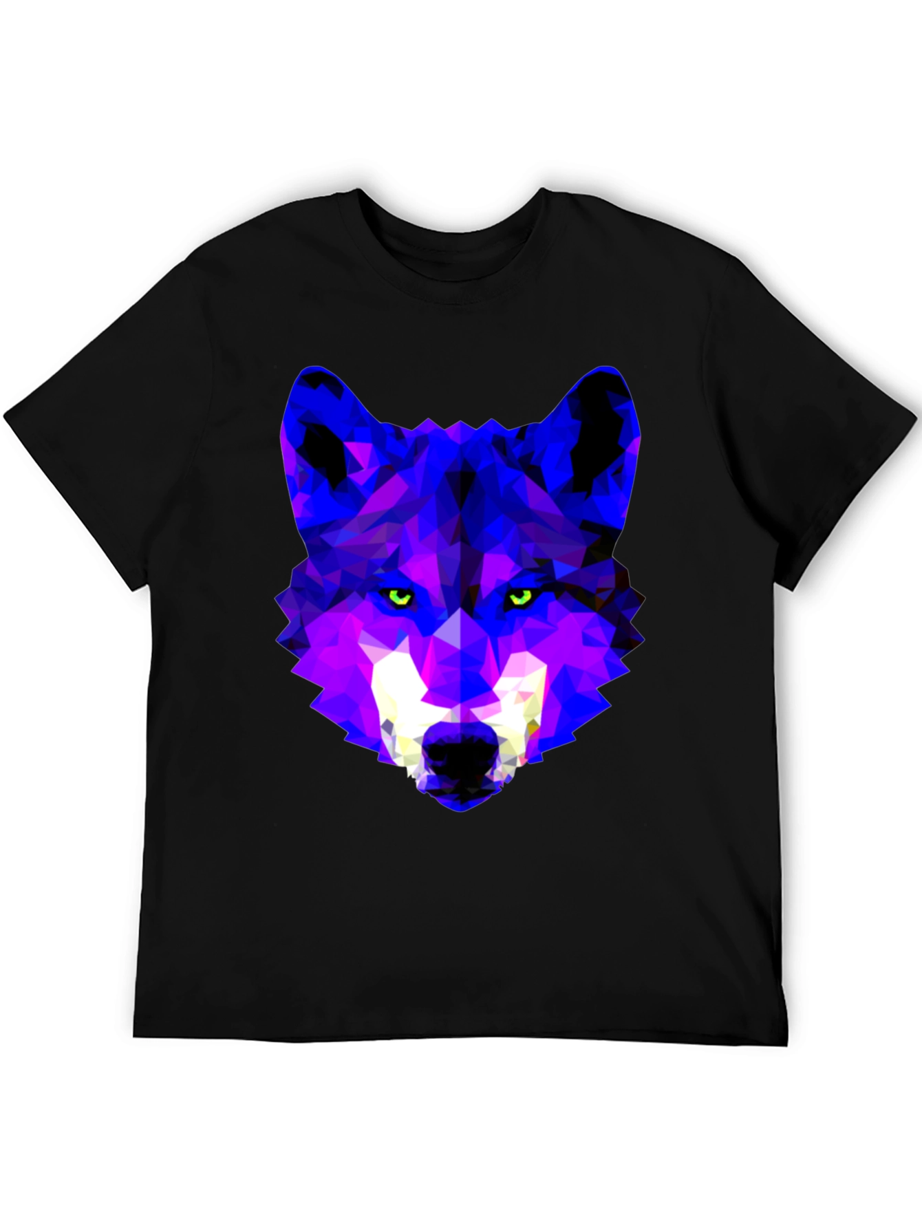 Geometric Wolf Head Graphic Tee - Trendy Streetwear
