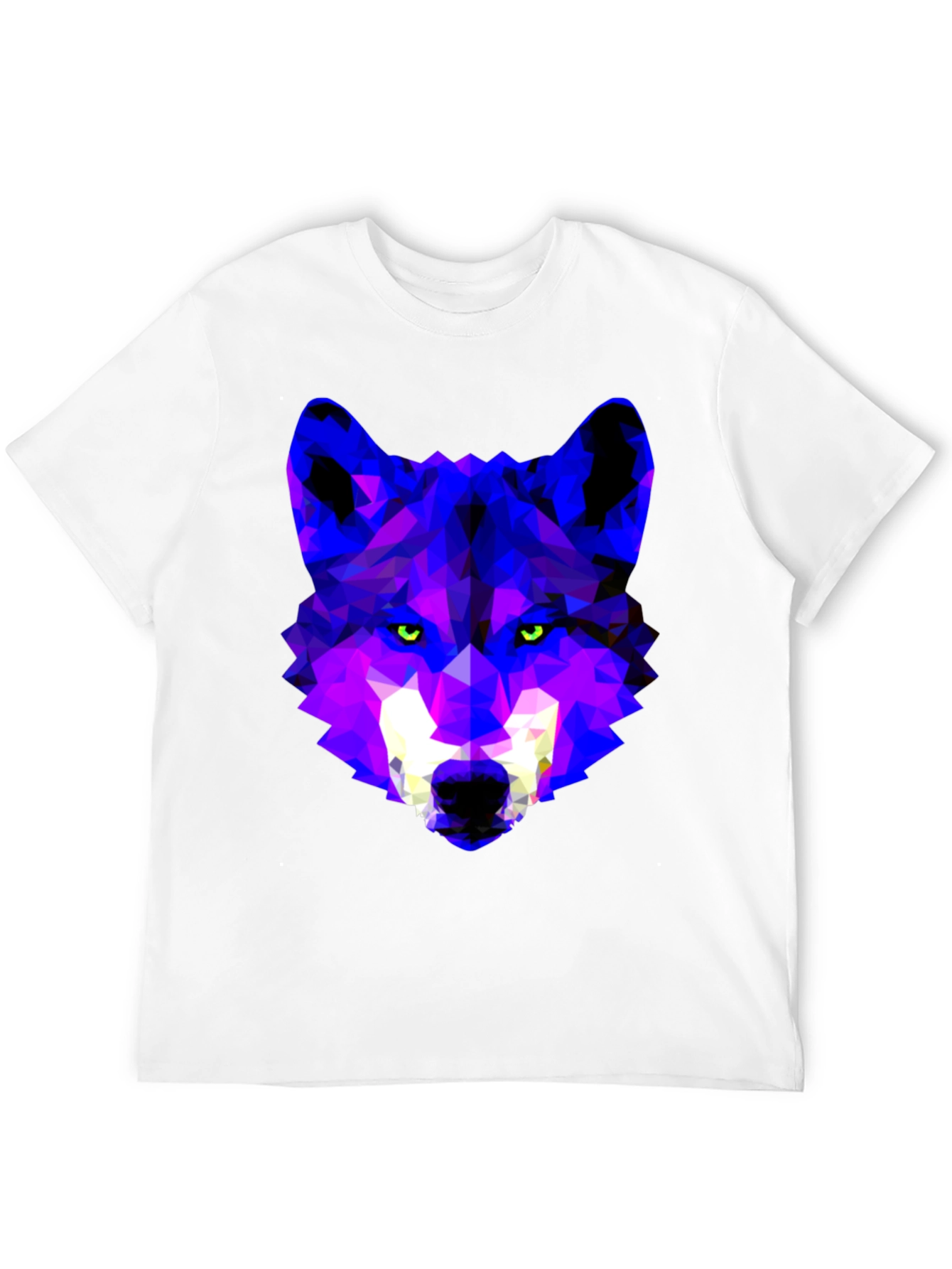Geometric Wolf Head Graphic Tee - Trendy Streetwear