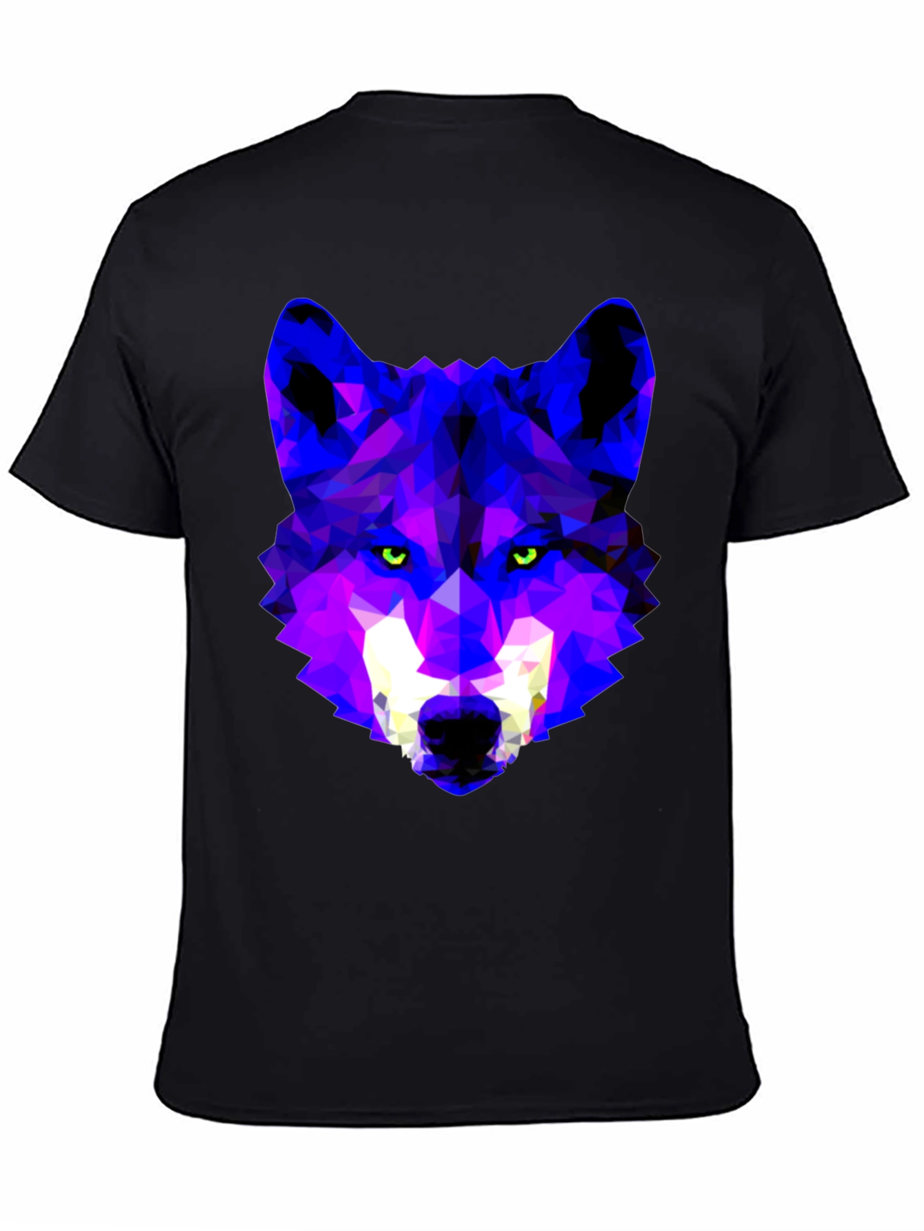 Geometric Wolf Head Graphic Tee - Trendy Streetwear