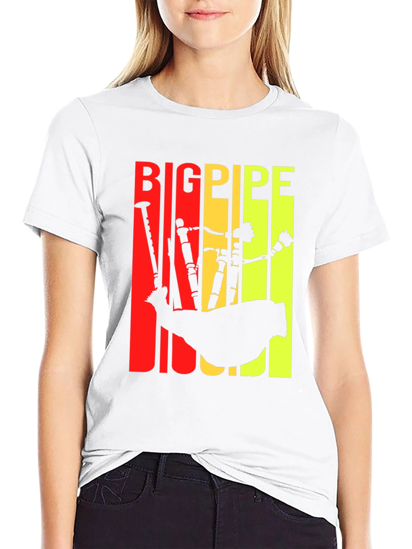 Big Pipe T-Shirt - Scottish Bagpipe Design
