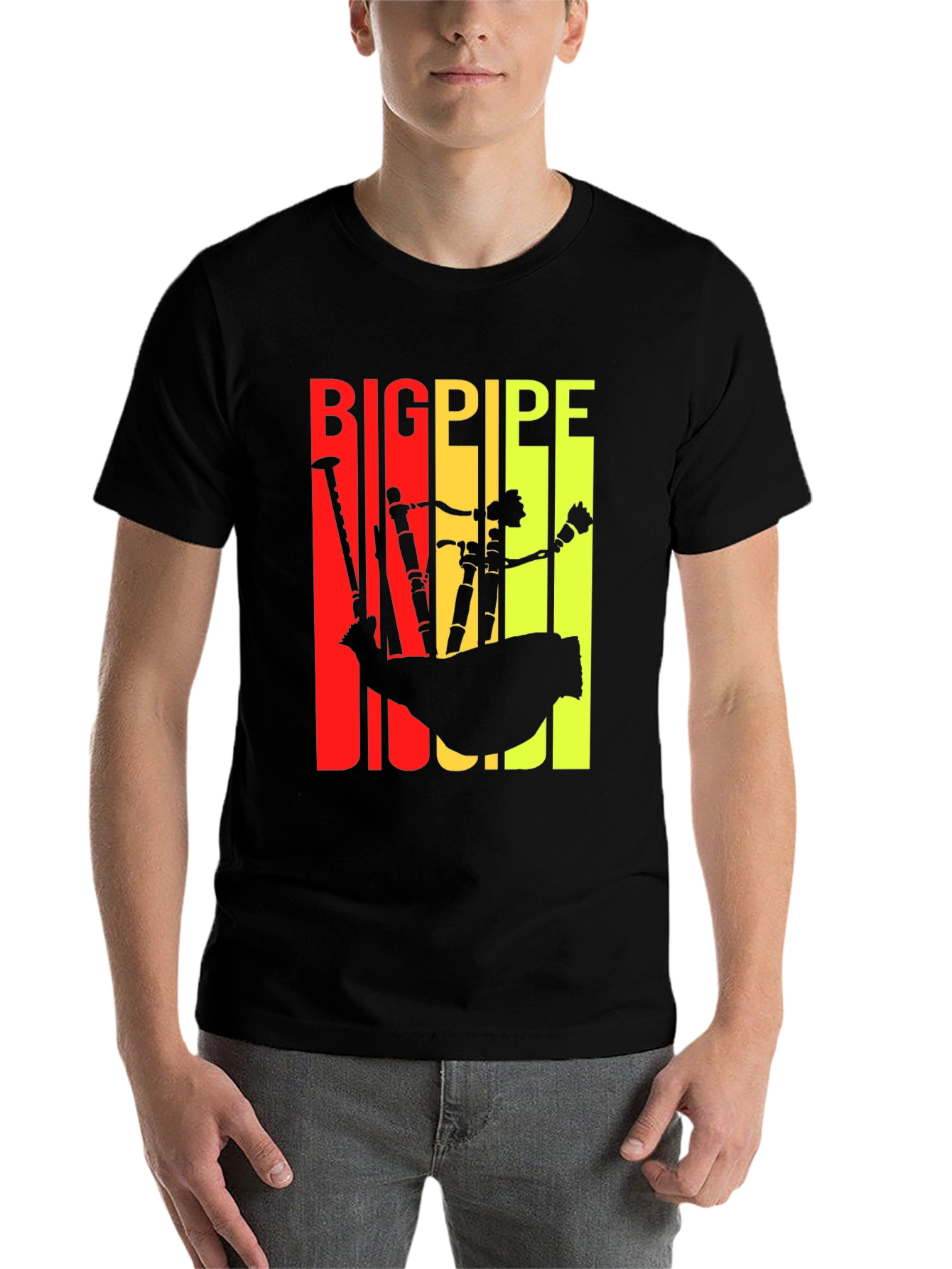 Big Pipe T-Shirt - Scottish Bagpipe Design