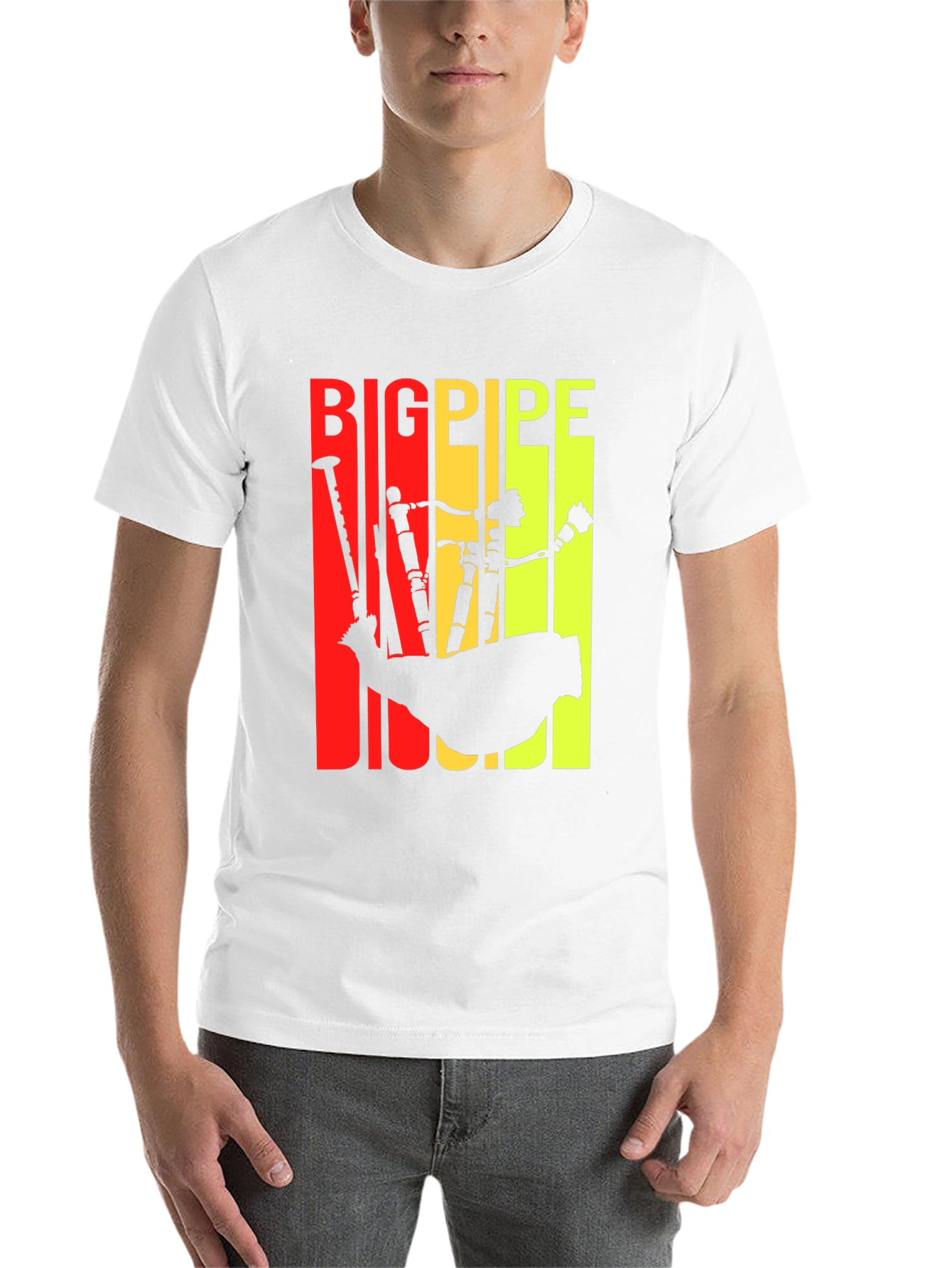 Big Pipe T-Shirt - Scottish Bagpipe Design