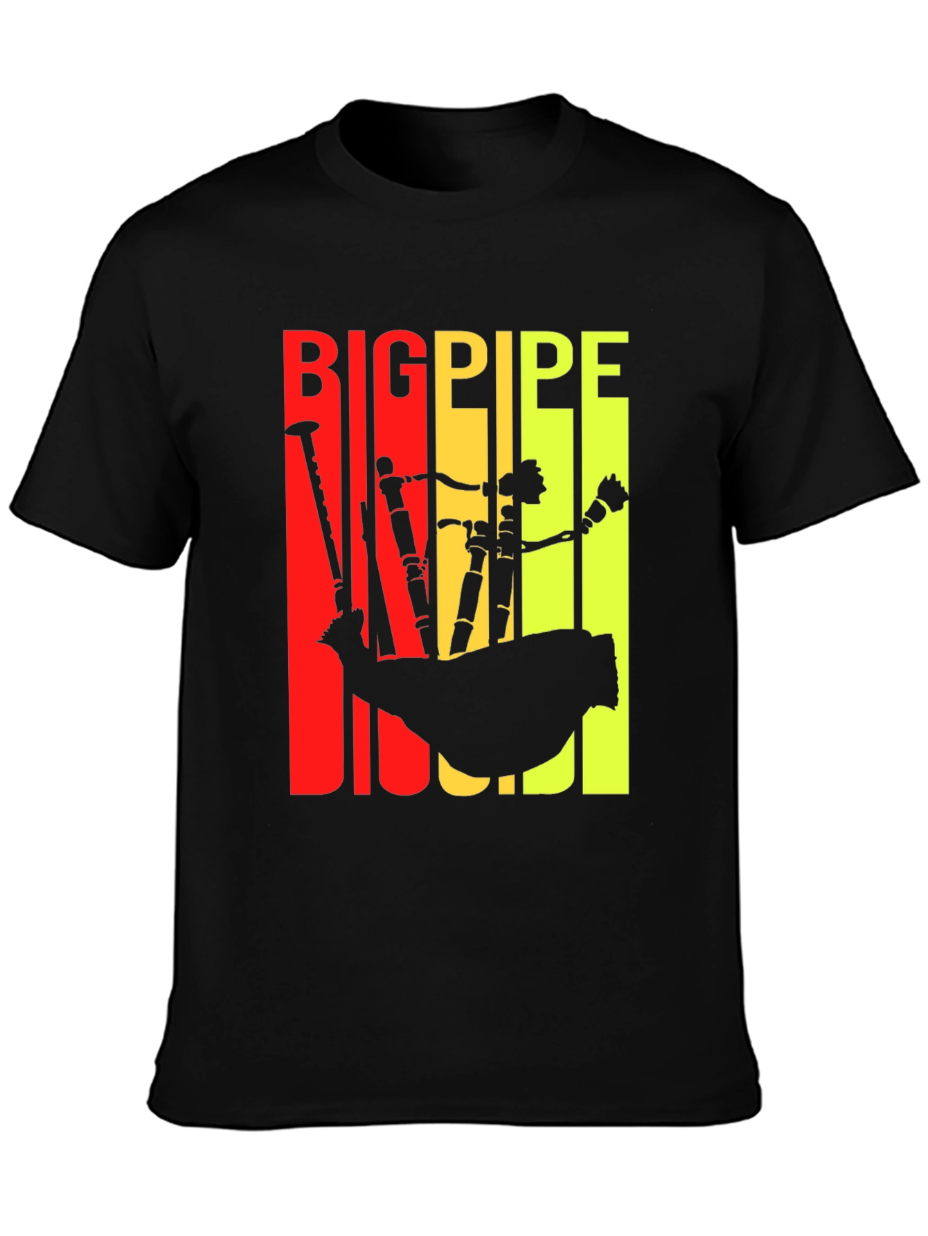 Big Pipe T-Shirt - Scottish Bagpipe Design
