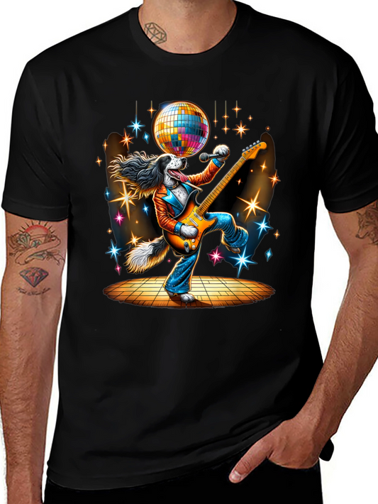 Disco Dog Guitarist Graphic Tee