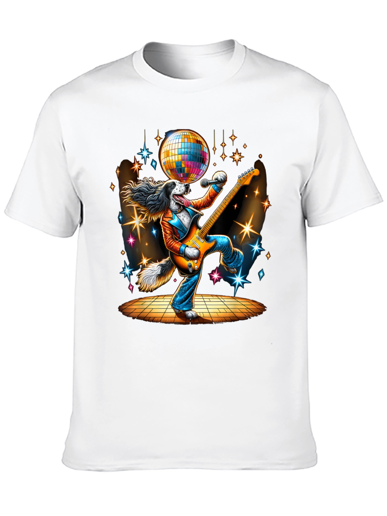 Disco Dog Guitarist Graphic Tee
