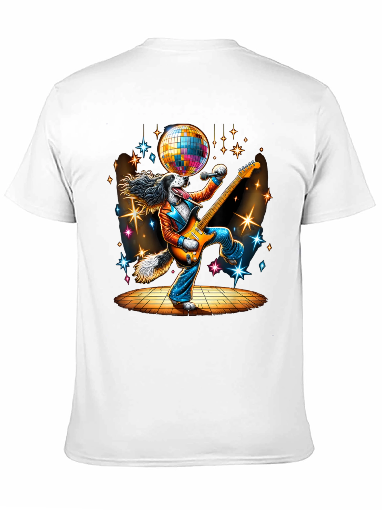 Disco Dog Guitarist Graphic Tee
