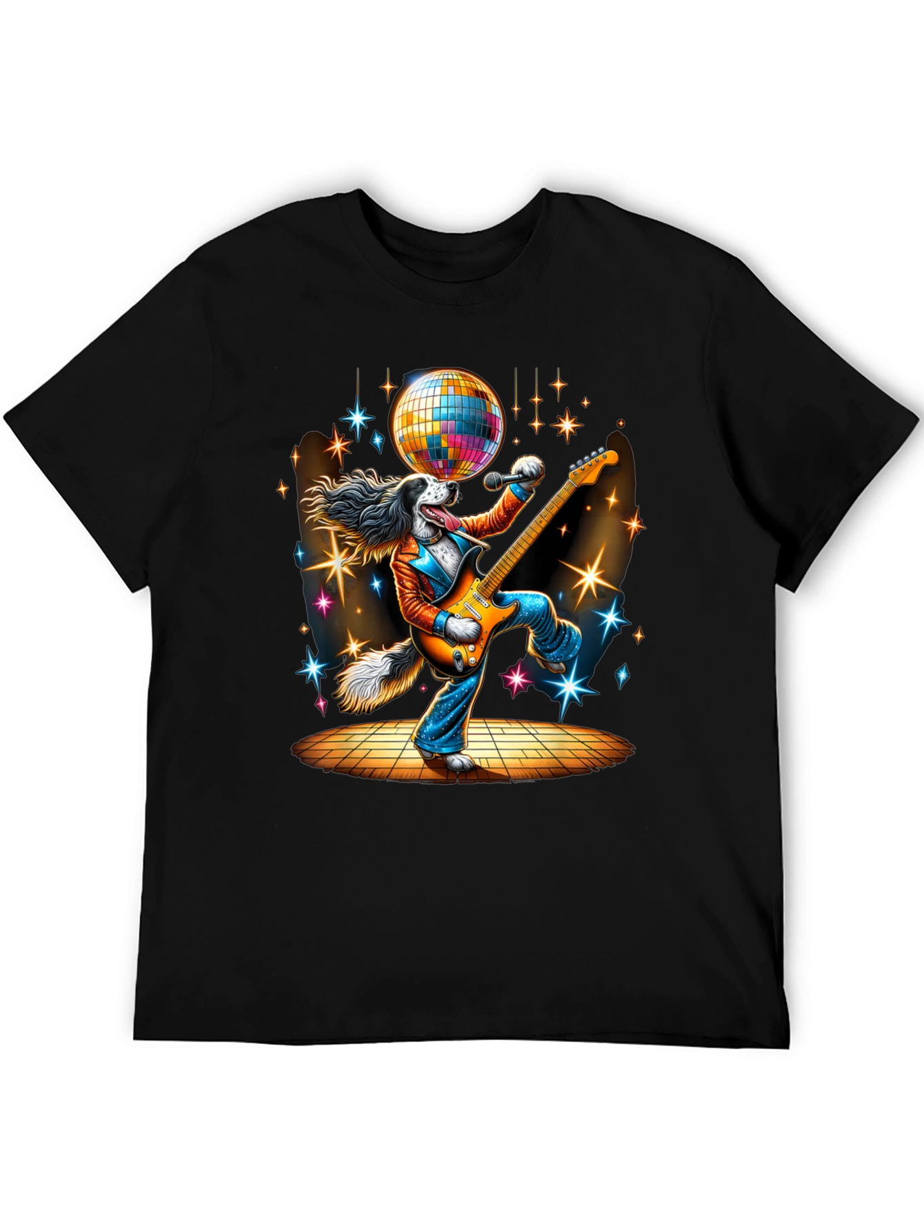 Disco Dog Guitarist Graphic Tee