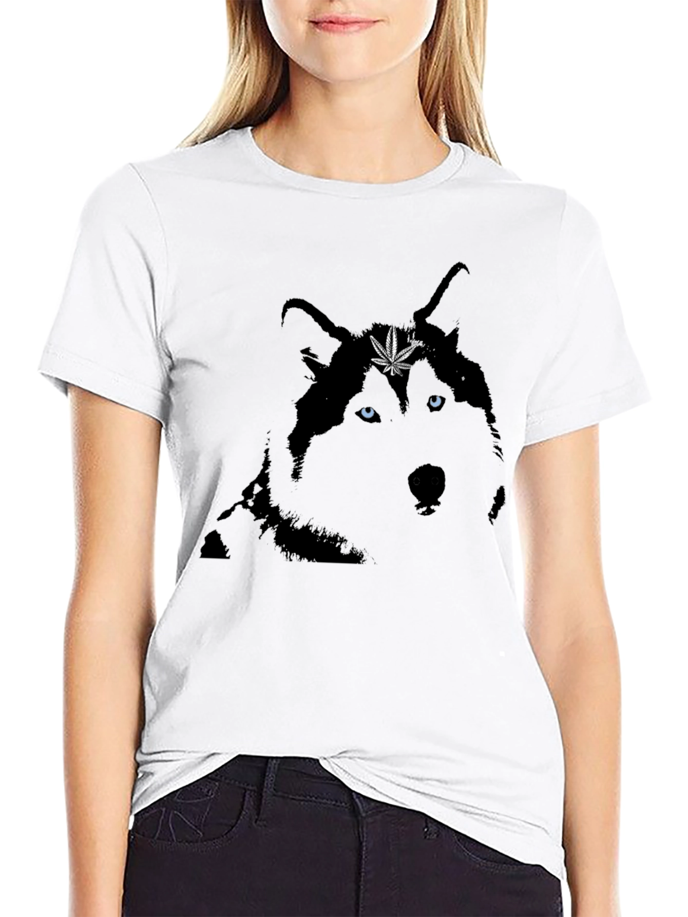 Cool Wolf Graphic Tee - Black Cotton Blend
