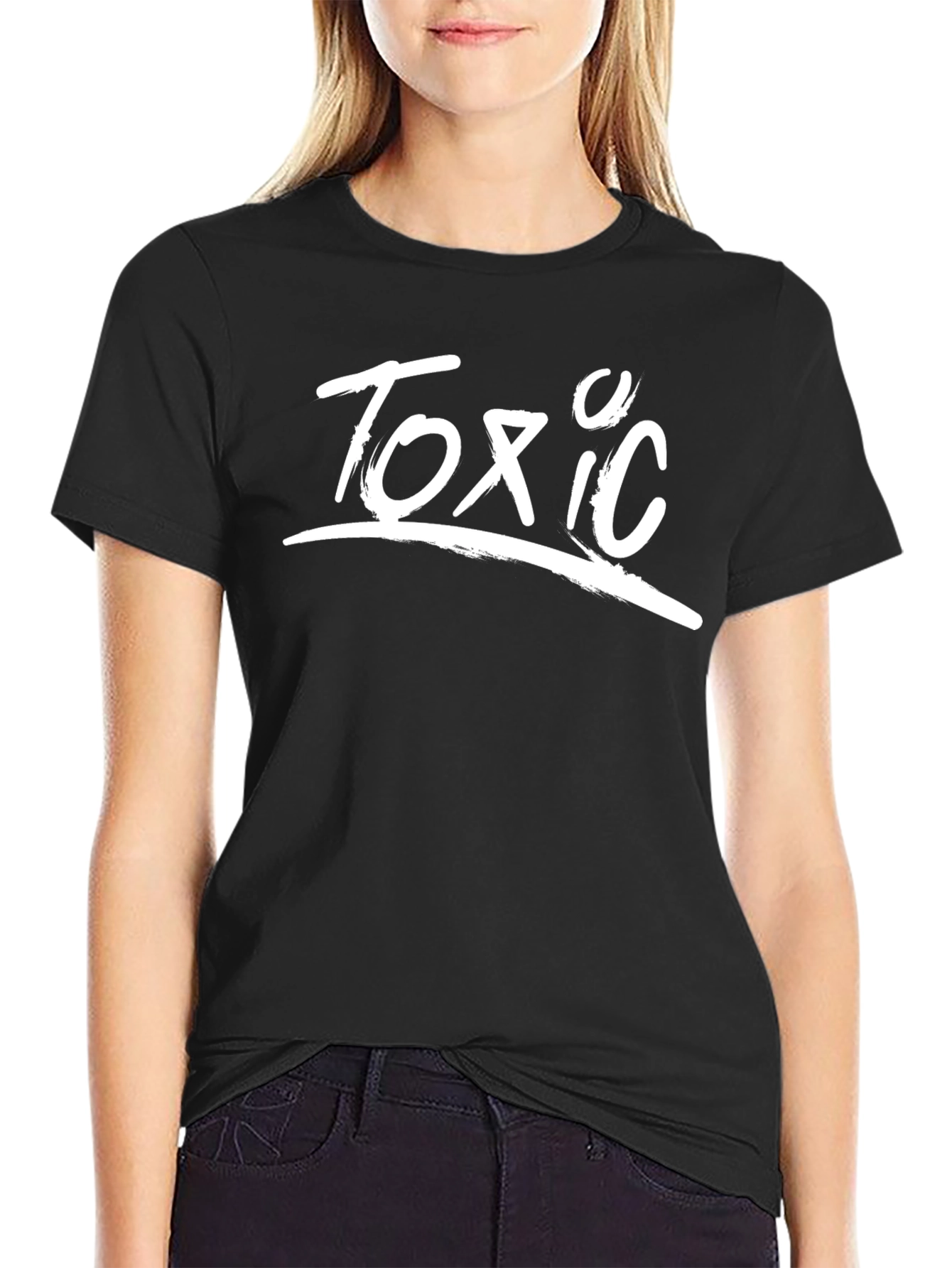 Toxic Graphic Print Black T-Shirt