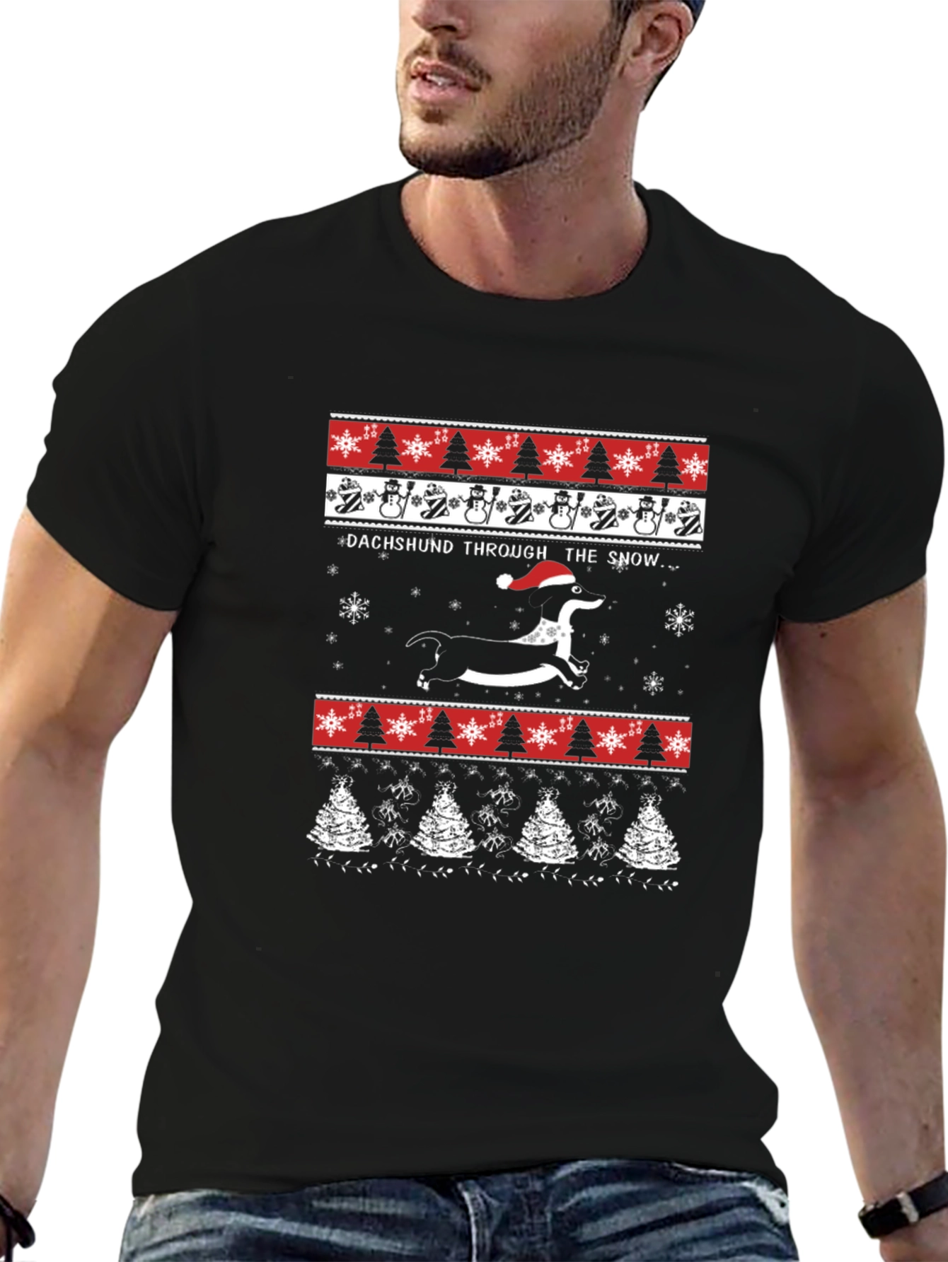 Dachshund Through The Snow Christmas T-Shirt