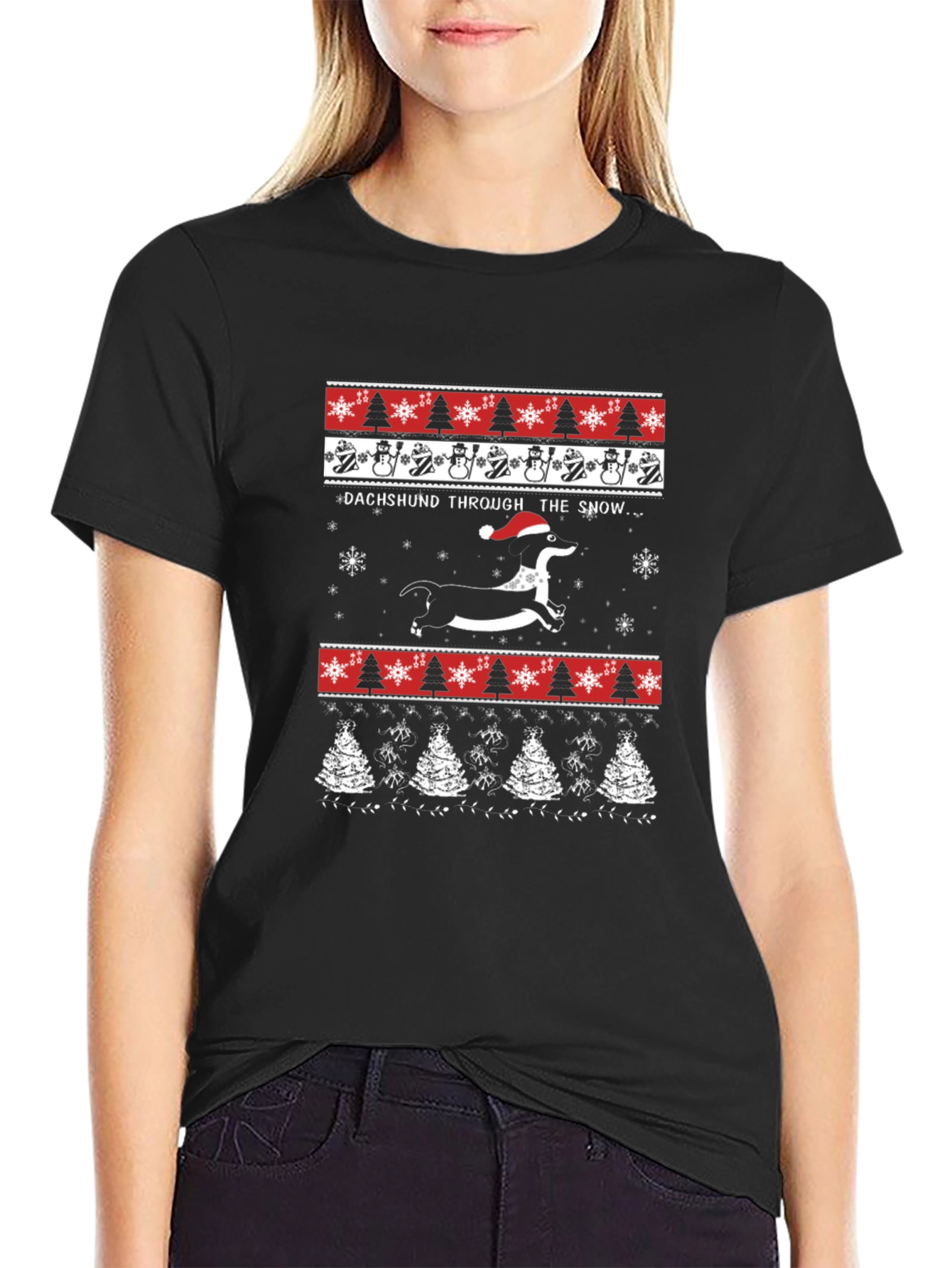 Dachshund Through The Snow Christmas T-Shirt