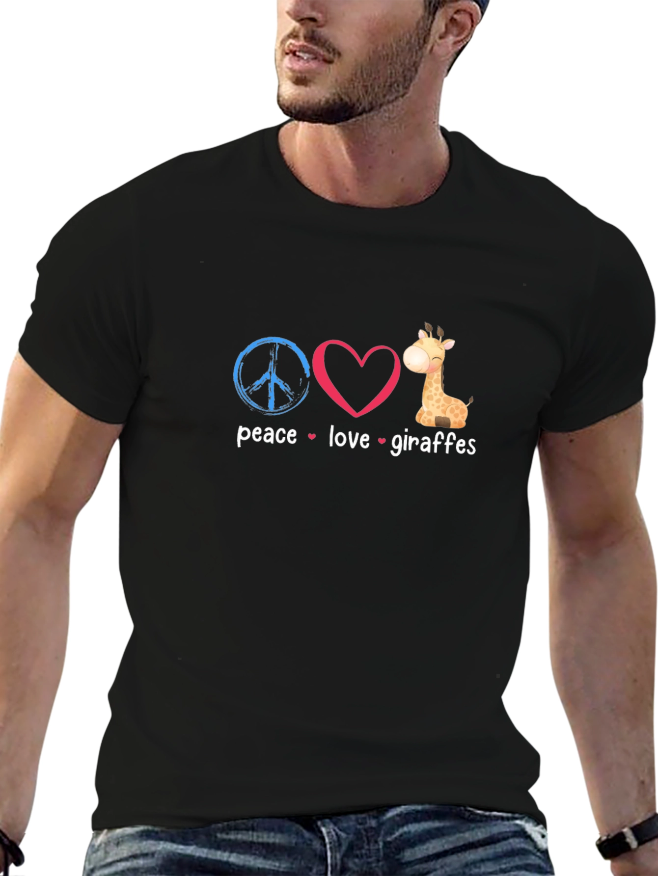 Peace Love Giraffes Graphic T-Shirt