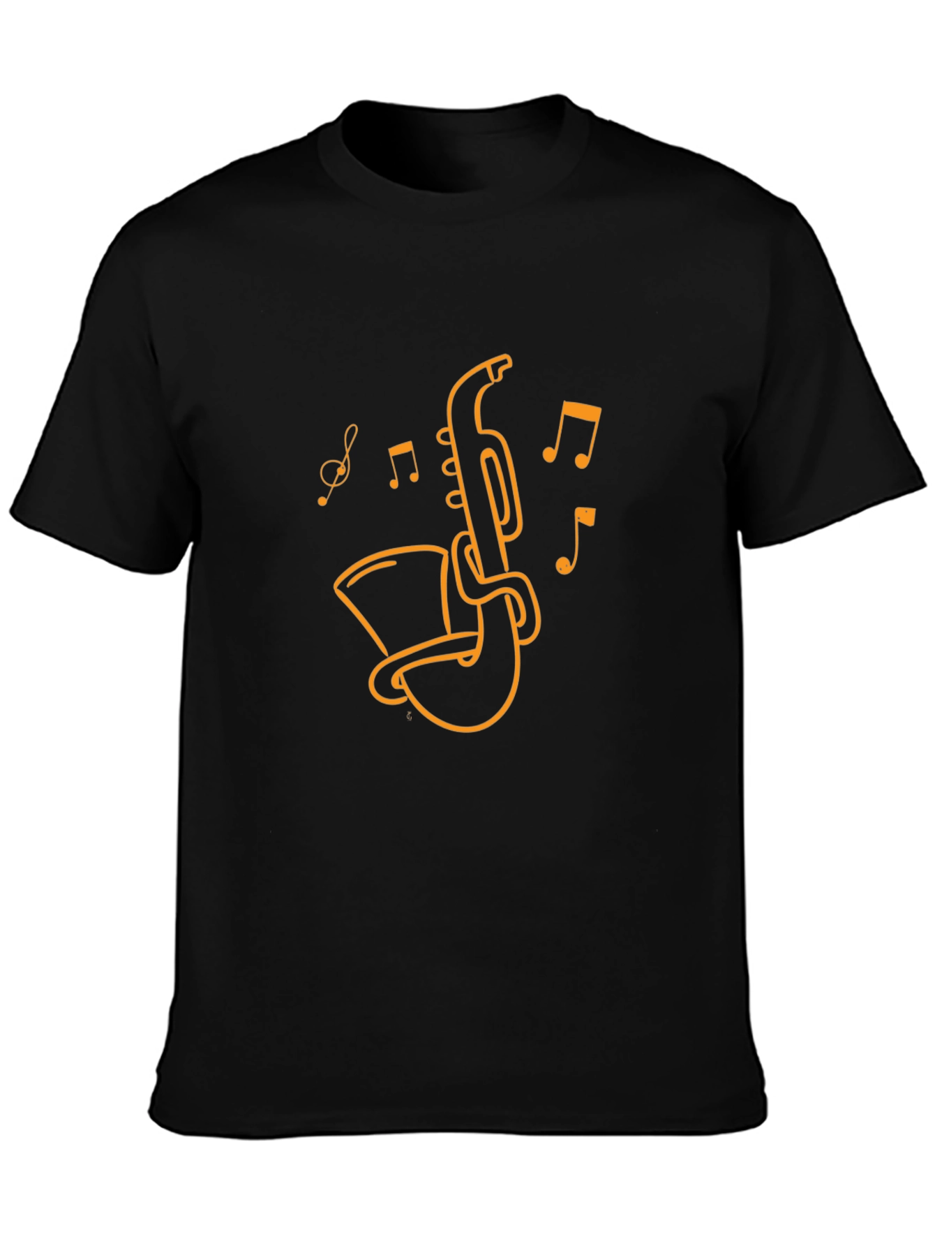 Saxophone Music Graphic T-Shirt - Black