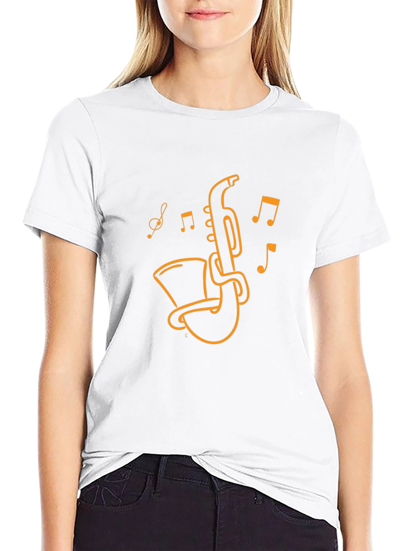 Saxophone Music Graphic T-Shirt - Black