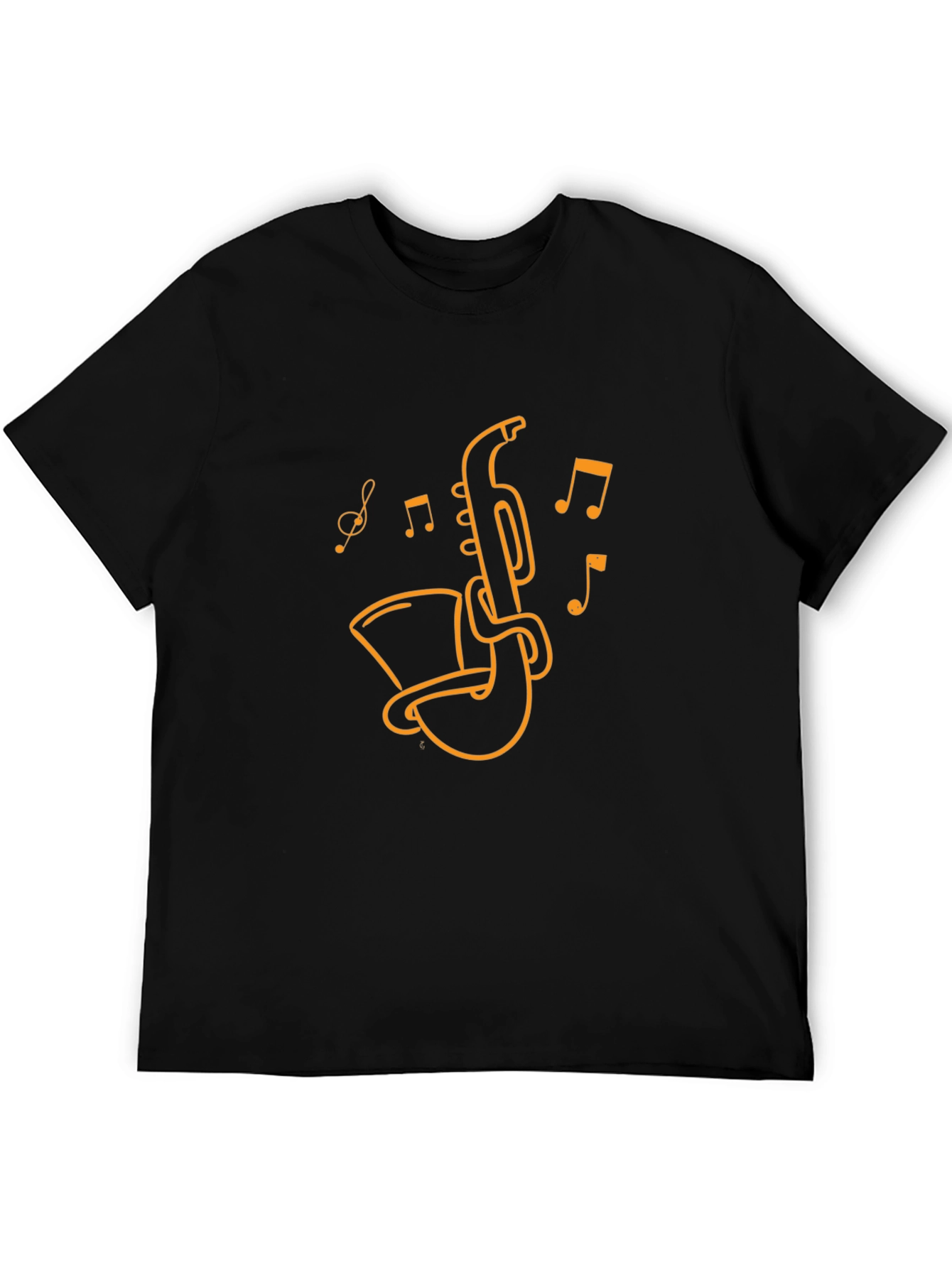 Saxophone Music Graphic T-Shirt - Black