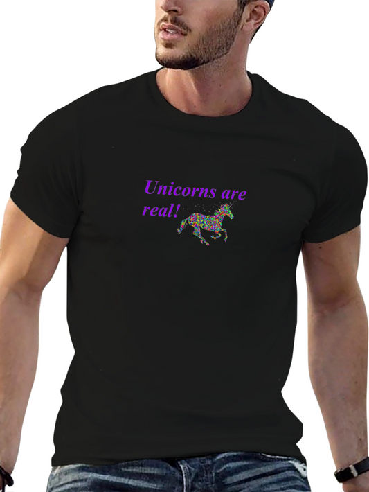 Unicorns are Real! Graphic Tee - Black
