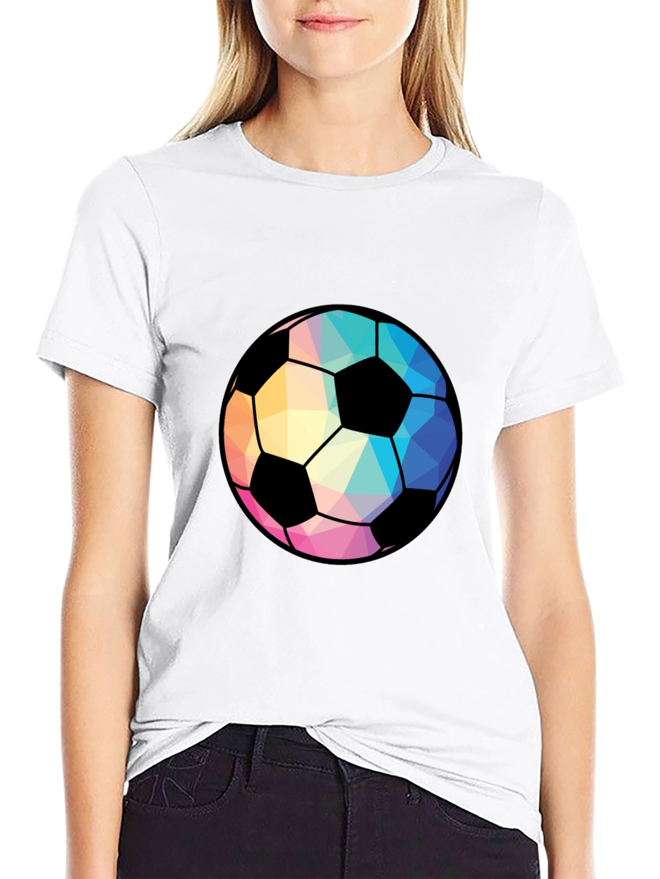 Geometric Soccer Ball Black Tee
