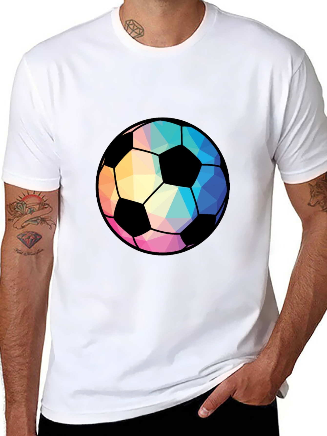 Geometric Soccer Ball Black Tee
