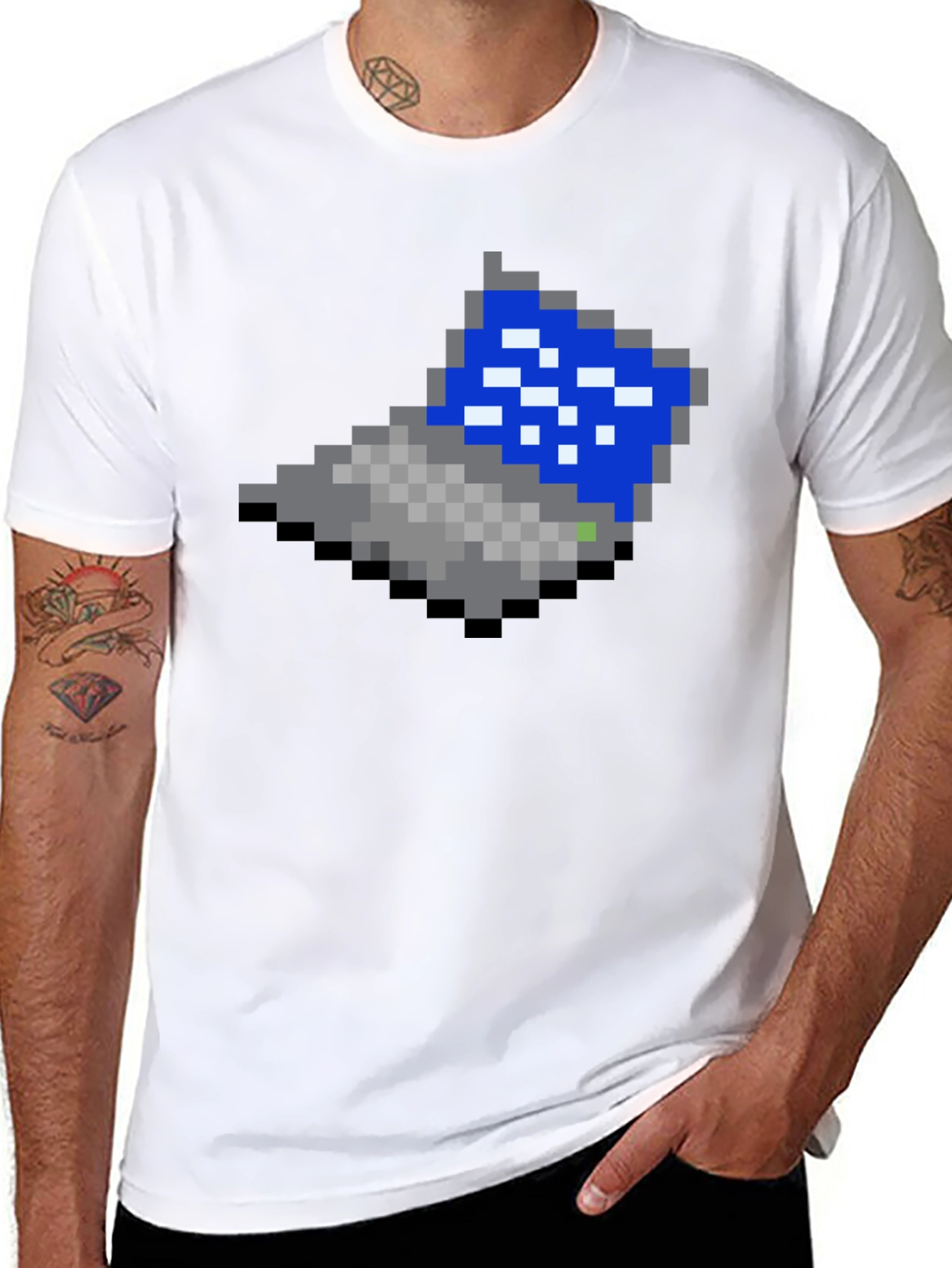 Retro 8-Bit Laptop Graphic T-Shirt