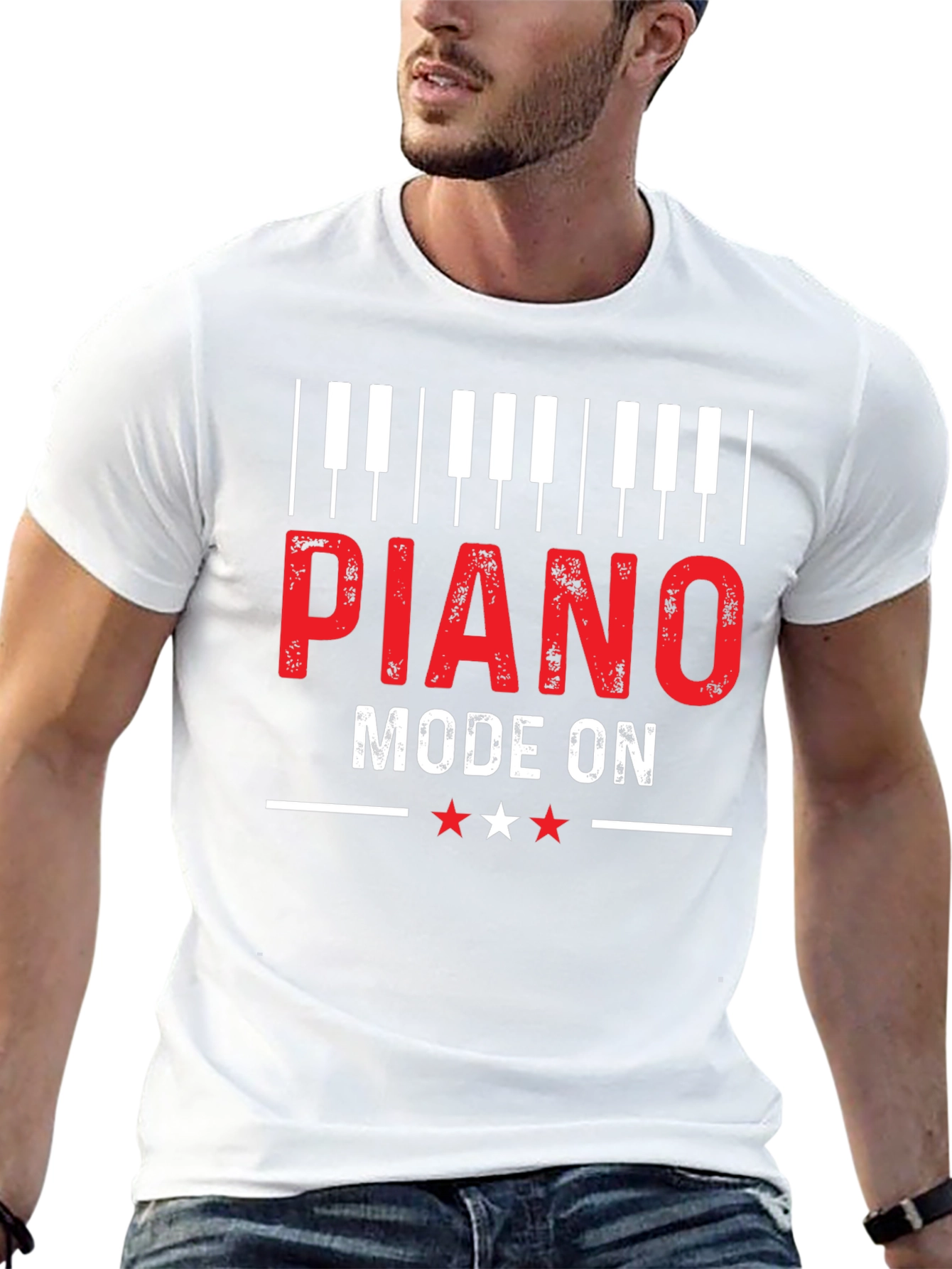 Piano Mode On Graphic Tee - Music Lover Gift