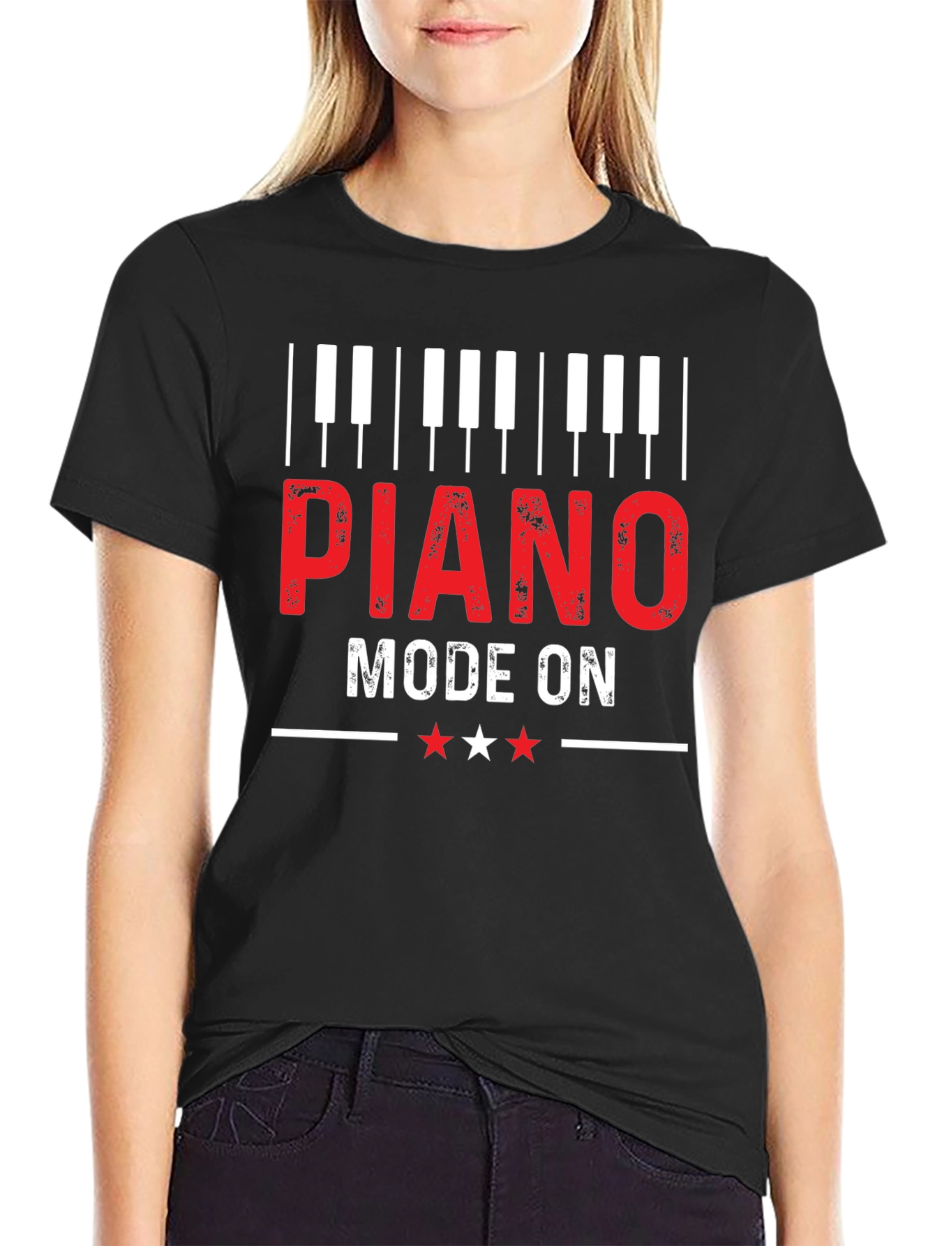 Piano Mode On Graphic Tee - Music Lover Gift