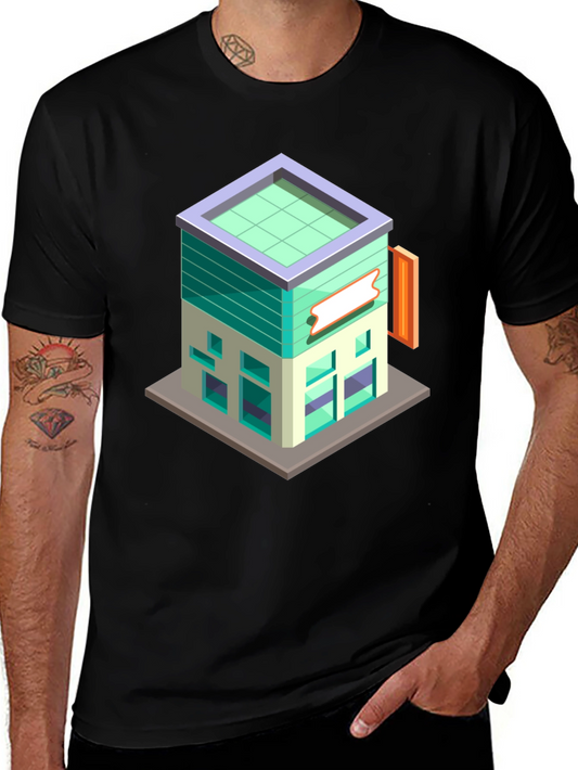 Isometric Building Graphic Tee - Cool Architect T-Shirt