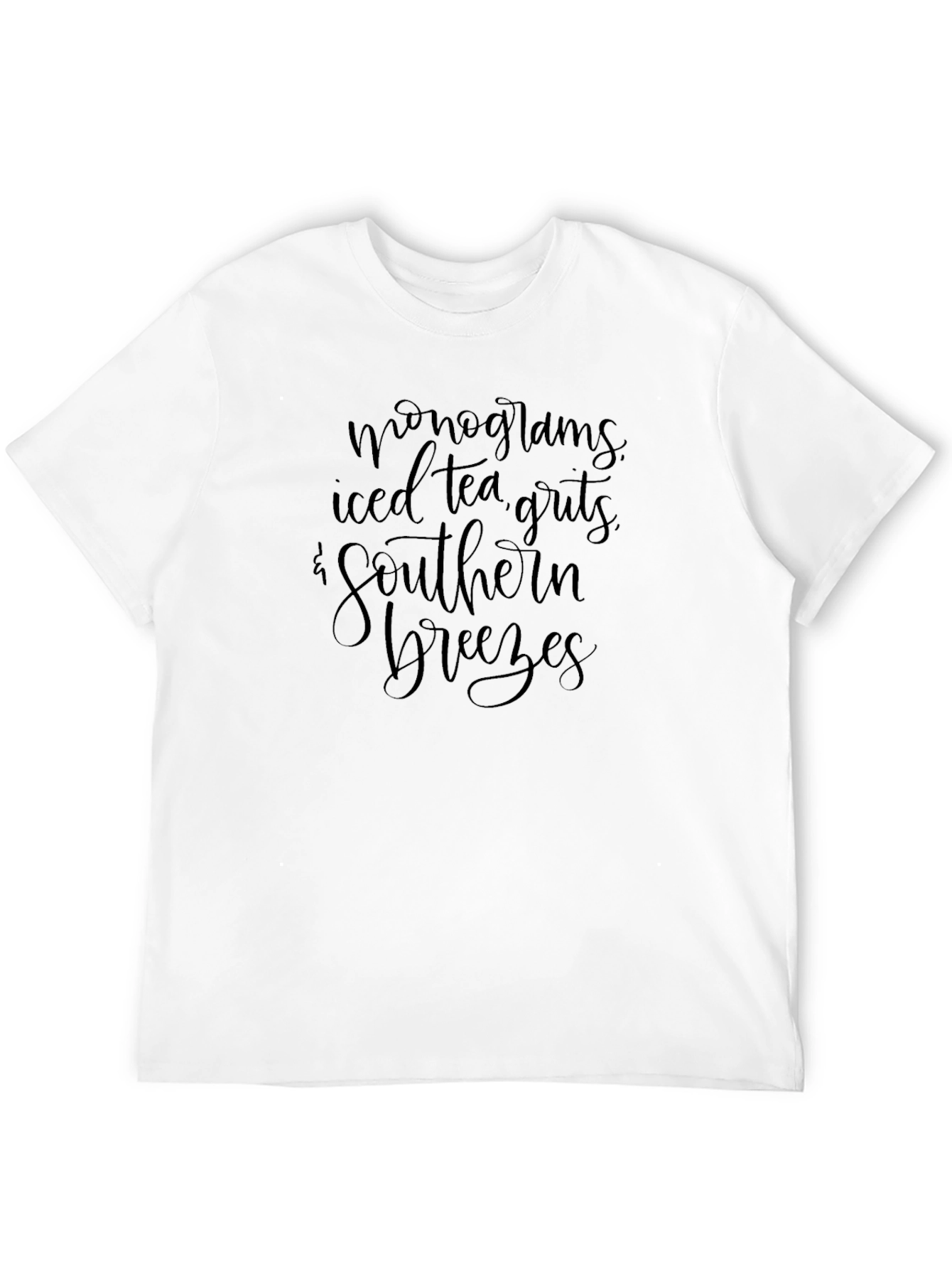 Monograms Iced Tea Southern Breezes Black T-Shirt