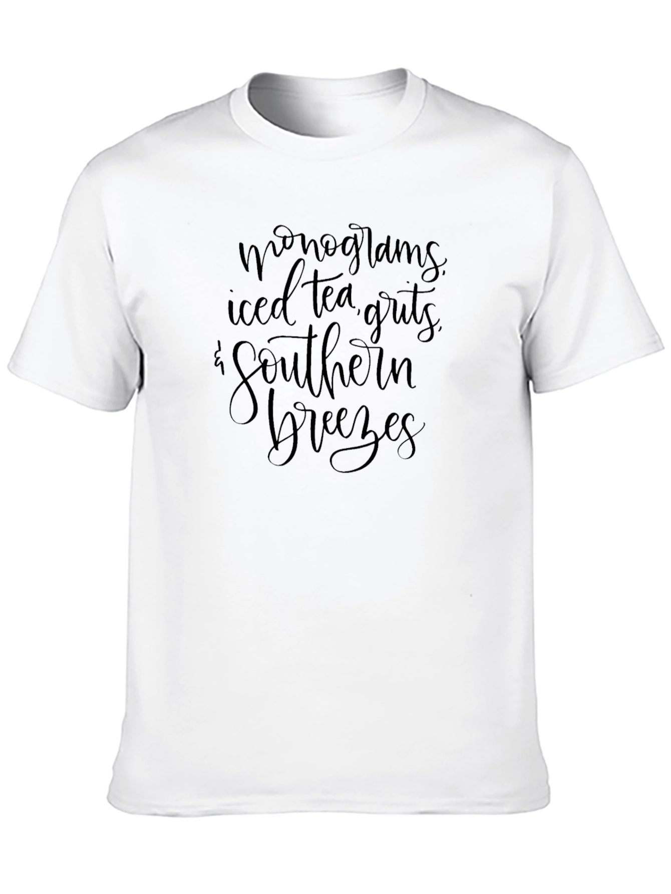 Monograms Iced Tea Southern Breezes Black T-Shirt