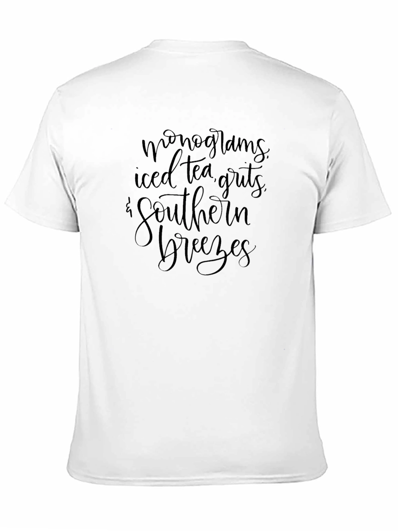 Monograms Iced Tea Southern Breezes Black T-Shirt