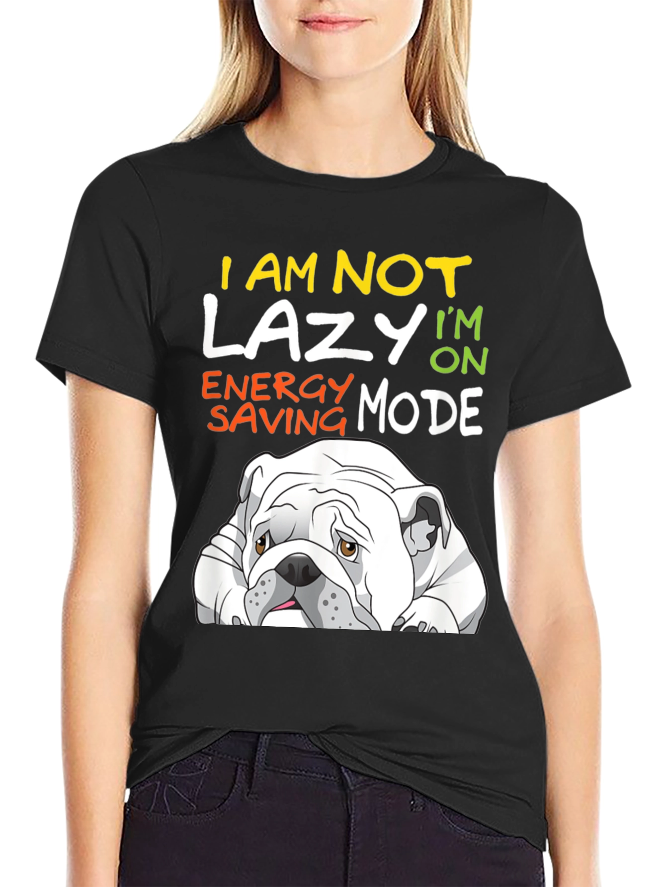 Lazy Bulldog T-Shirt - Energy Saving Mode Tee