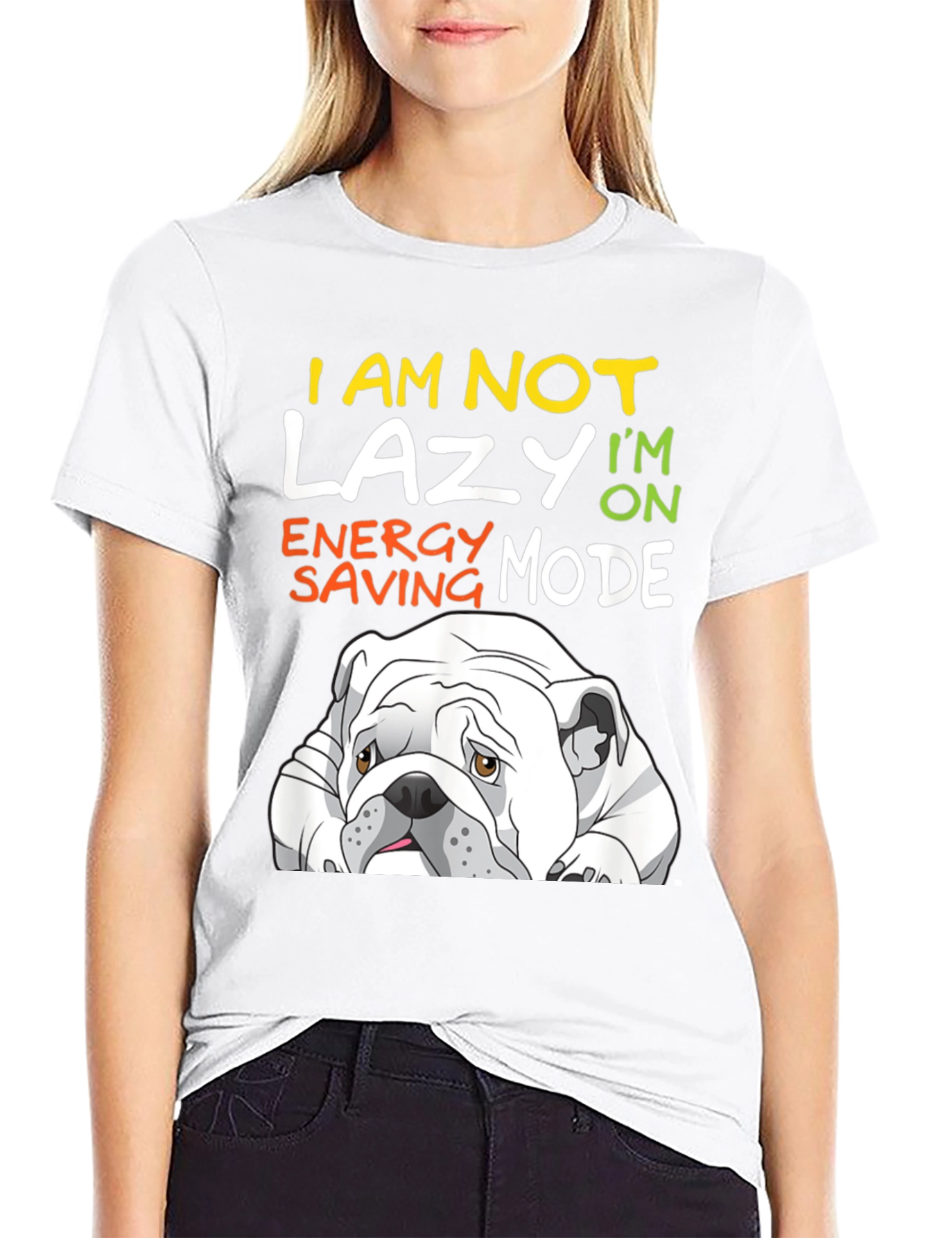 Lazy Bulldog T-Shirt - Energy Saving Mode Tee