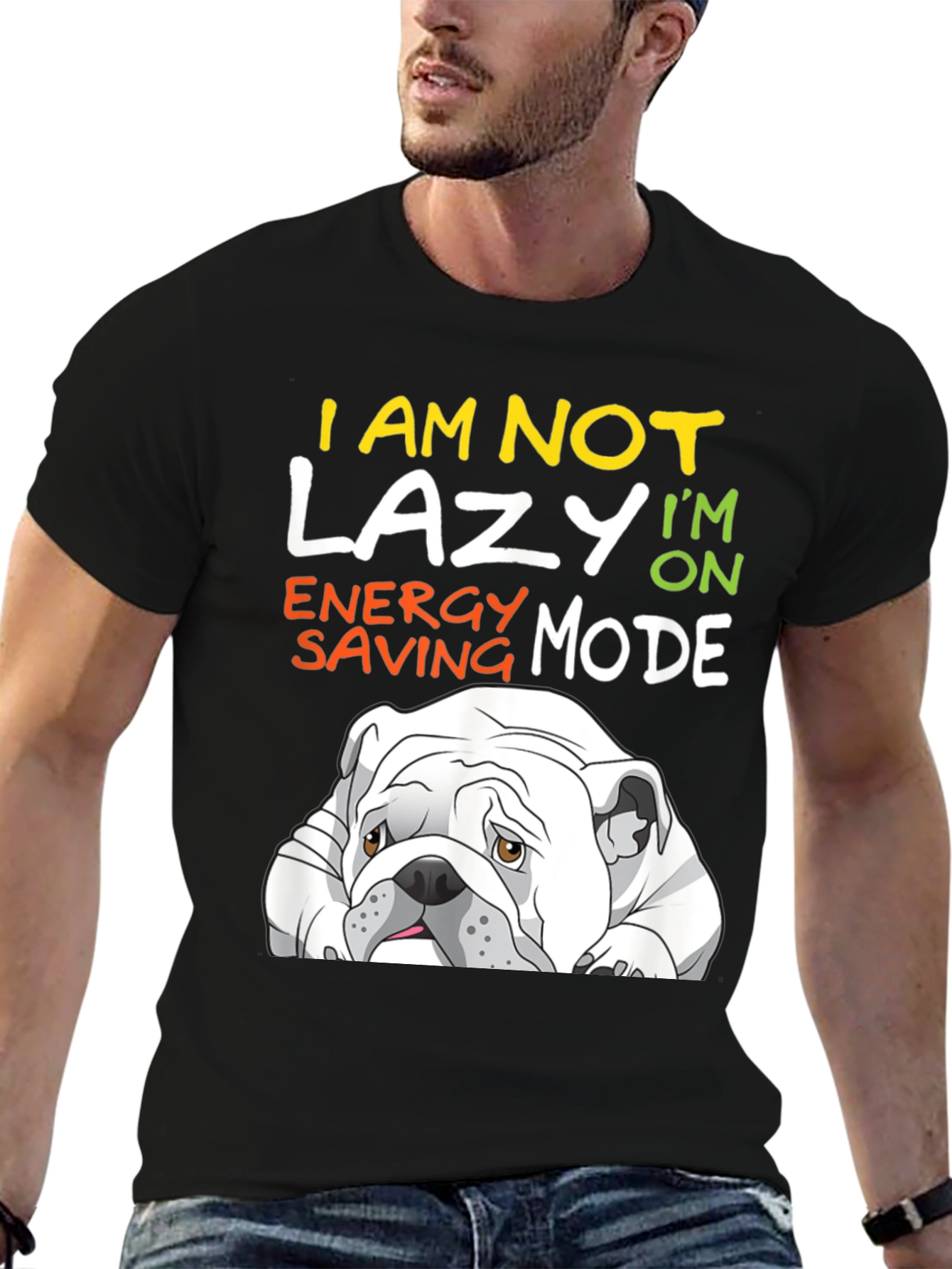 Lazy Bulldog T-Shirt - Energy Saving Mode Tee