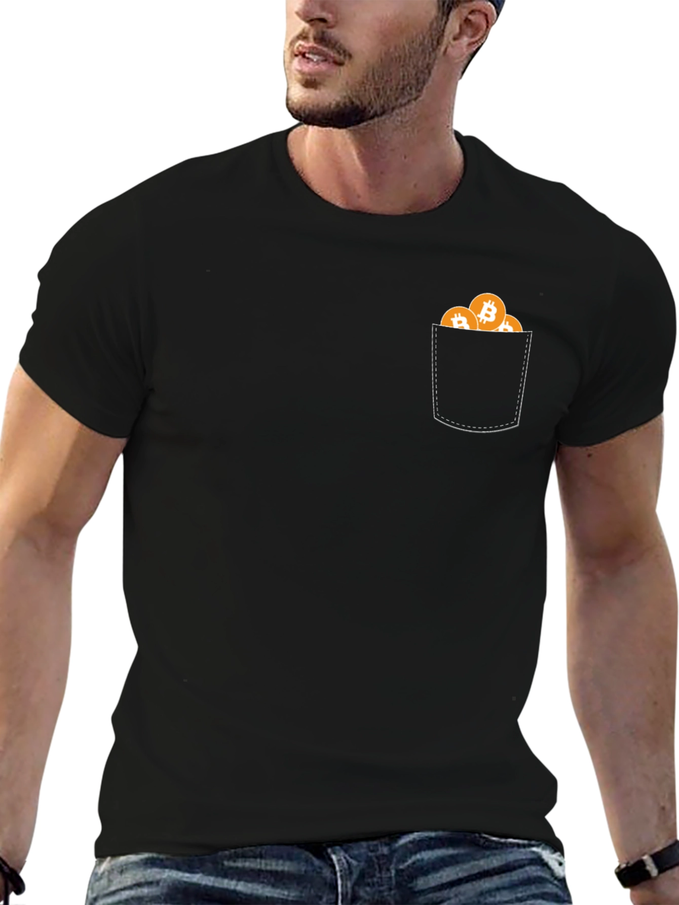 Bitcoin Pocket Black T-Shirt