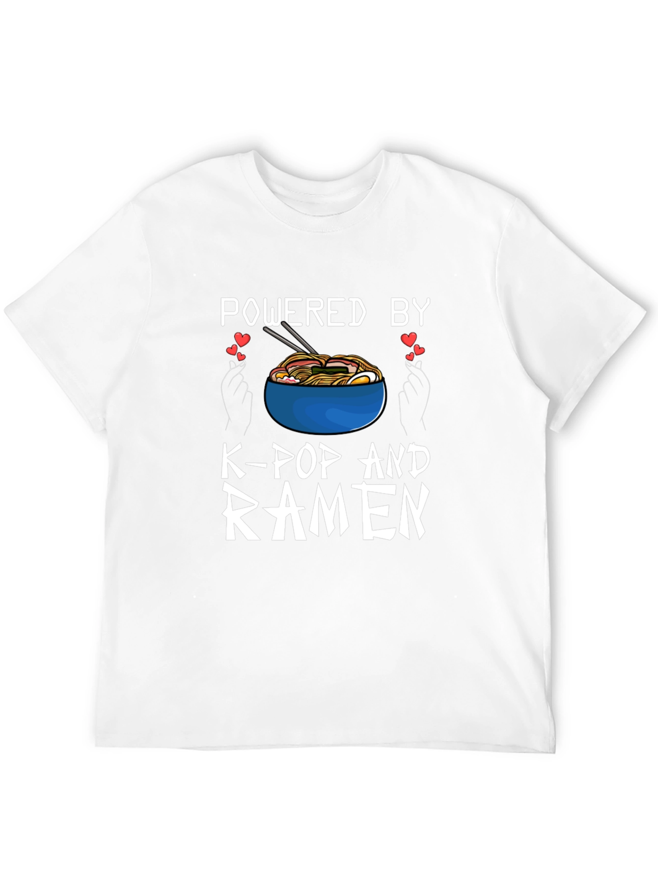 Powered by K-Pop and Ramen Black T-Shirt