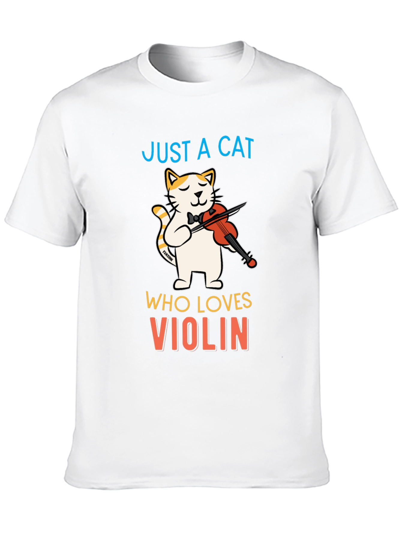 Cat Violinist T-Shirt - Musical Feline Tee