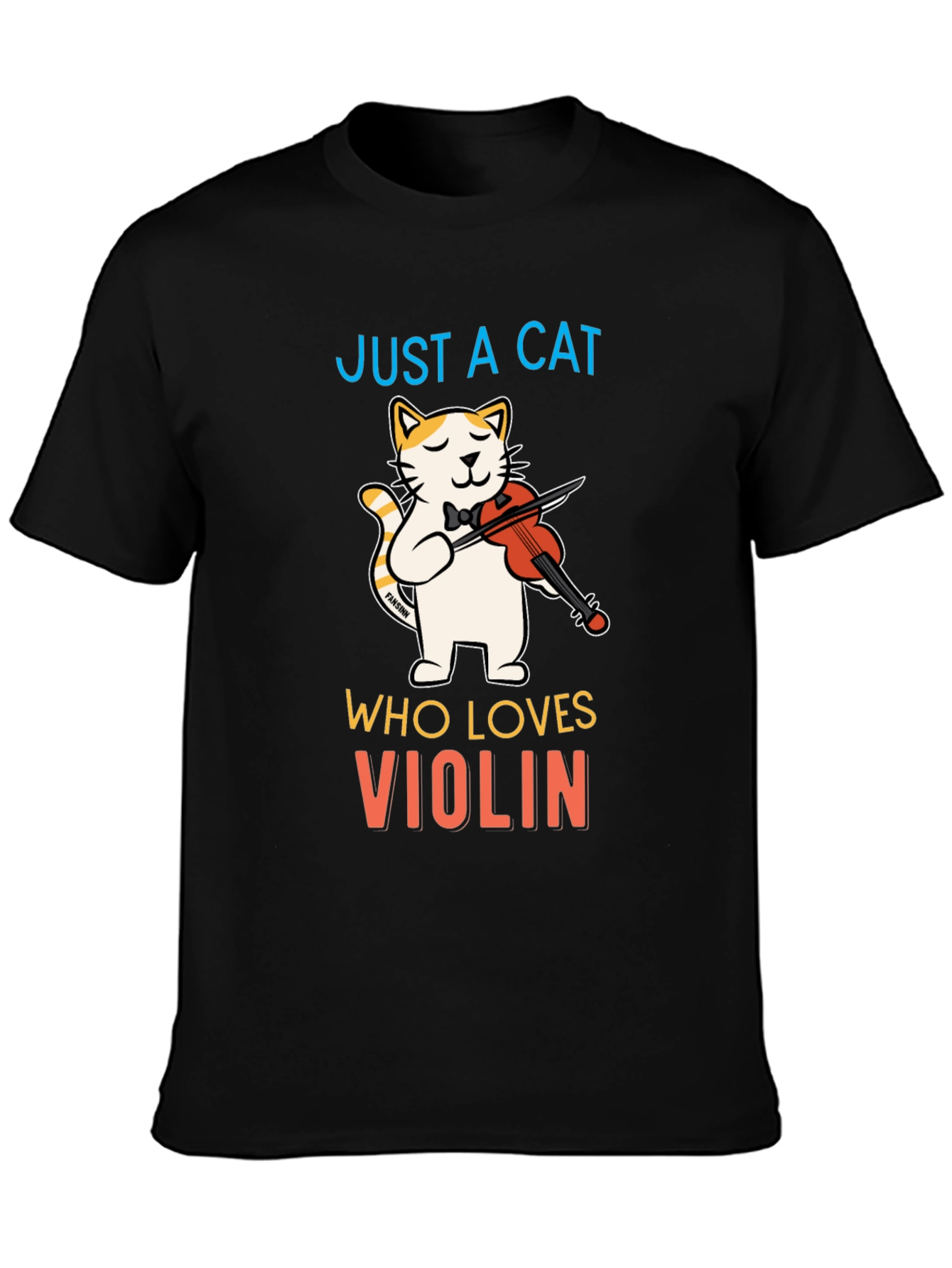 Cat Violinist T-Shirt - Musical Feline Tee