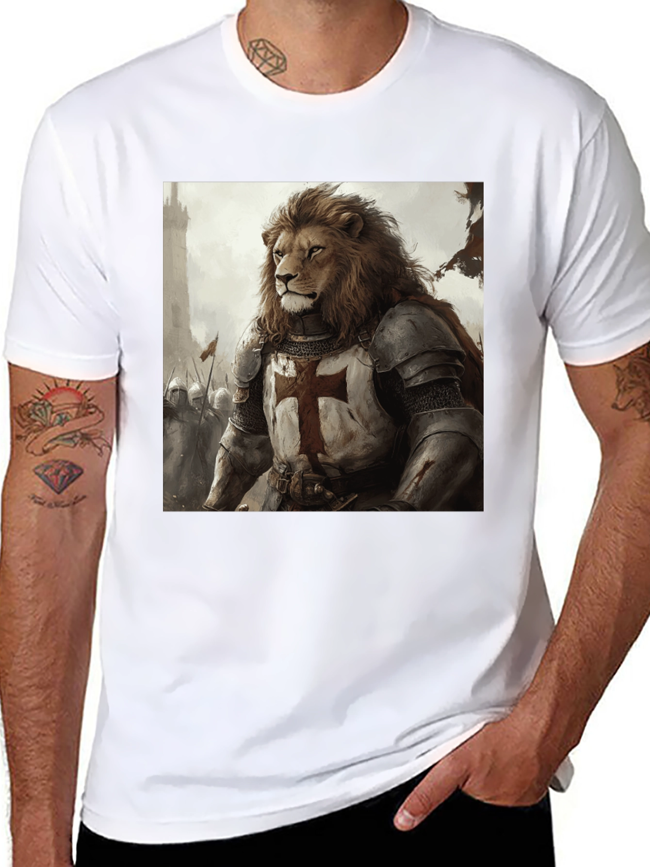 Lion Knight T-Shirt - Medieval Warrior